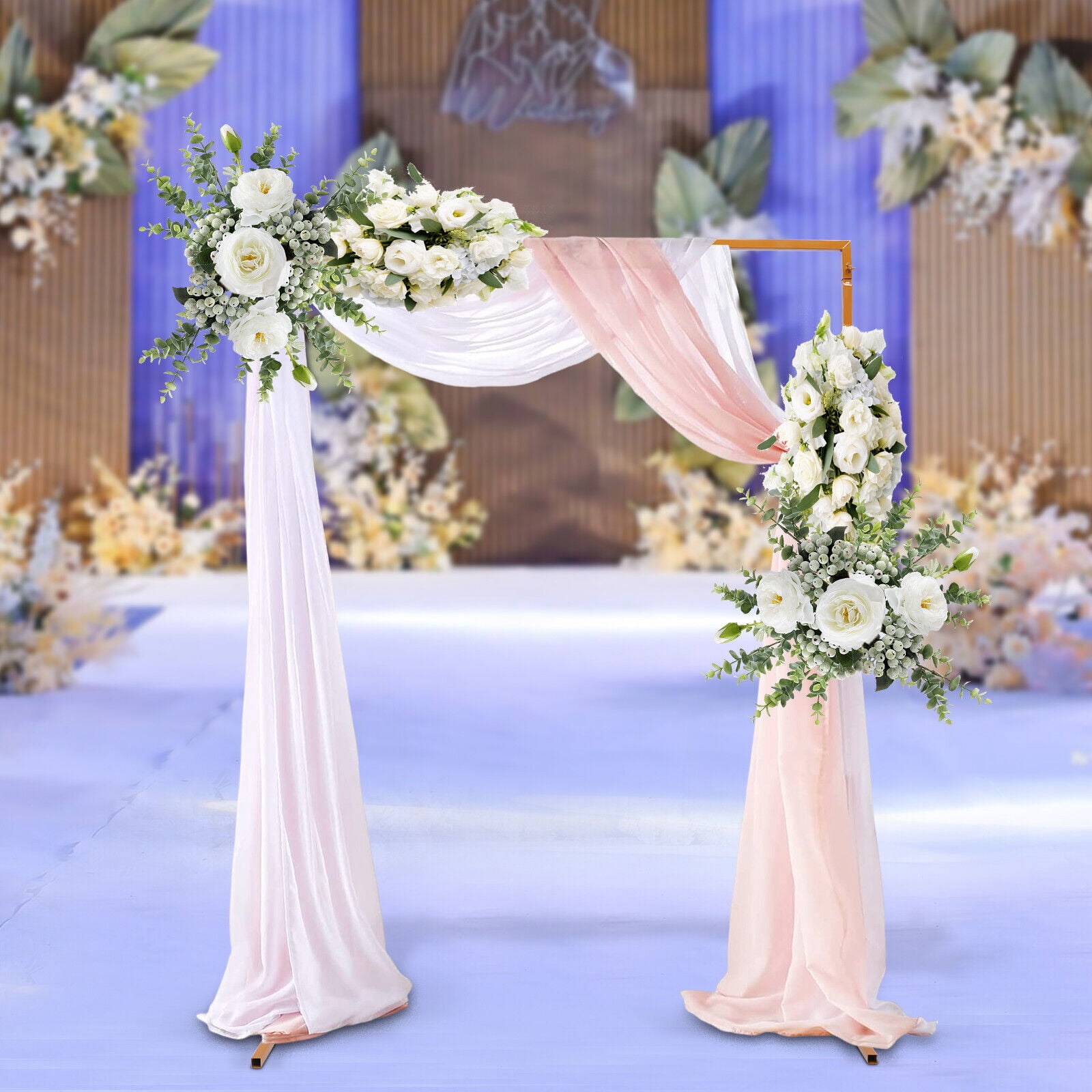 Unbranded Gold Rectangular Wedding Arch Stand for Balloon and Flower Backdrop Decor (6.6 ft) 6mhyi