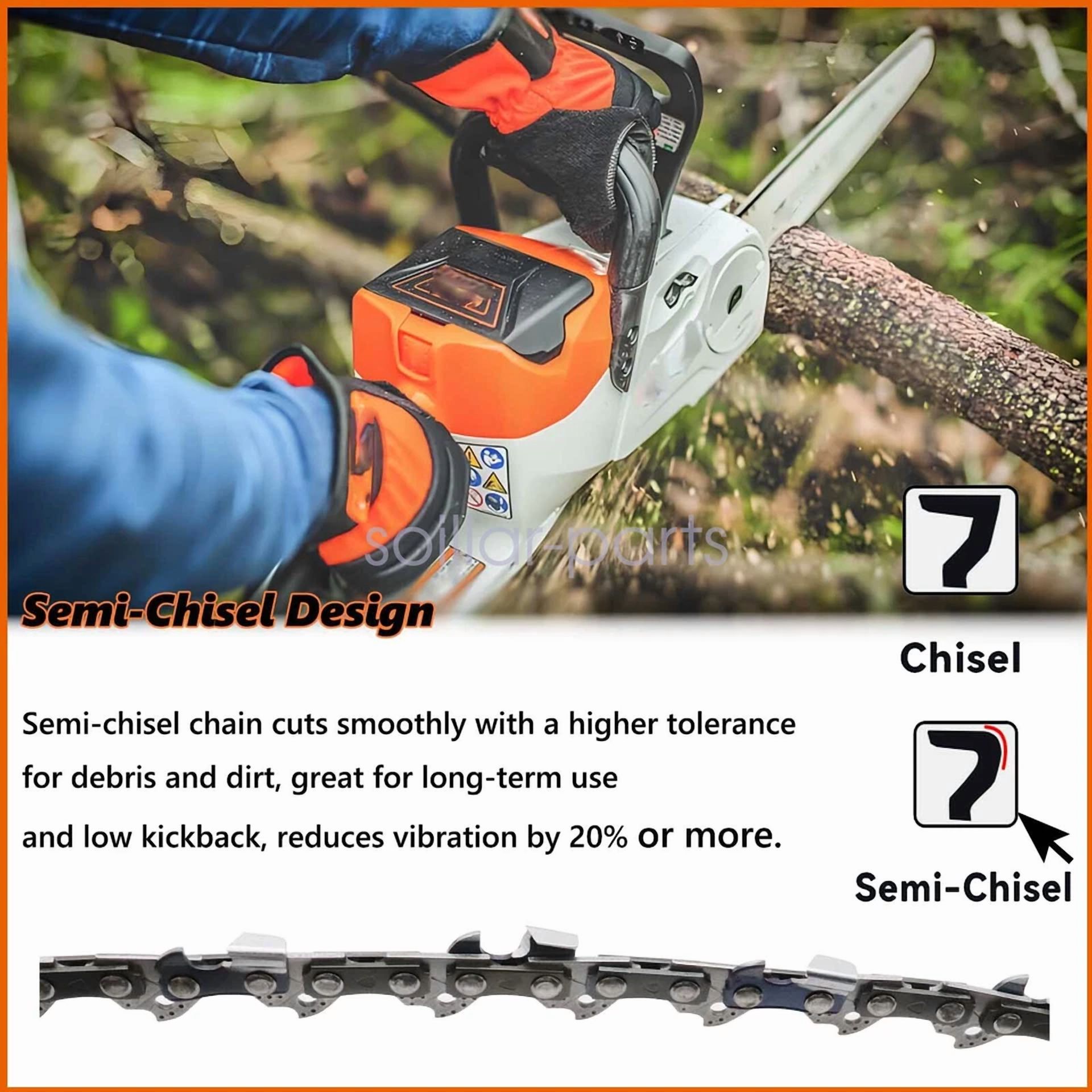 YANI Chainsaw Replacement Chain for Stihl MS170 MS180, 16 in Bar, 3/8 in LP, 55 DL, .043 Gauge (2 Pack) 6omhh