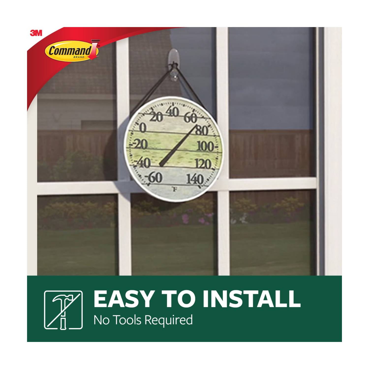 Command Outdoor Clear Window Hooks (Medium, 2 Hooks, 4 Strips) qim17
