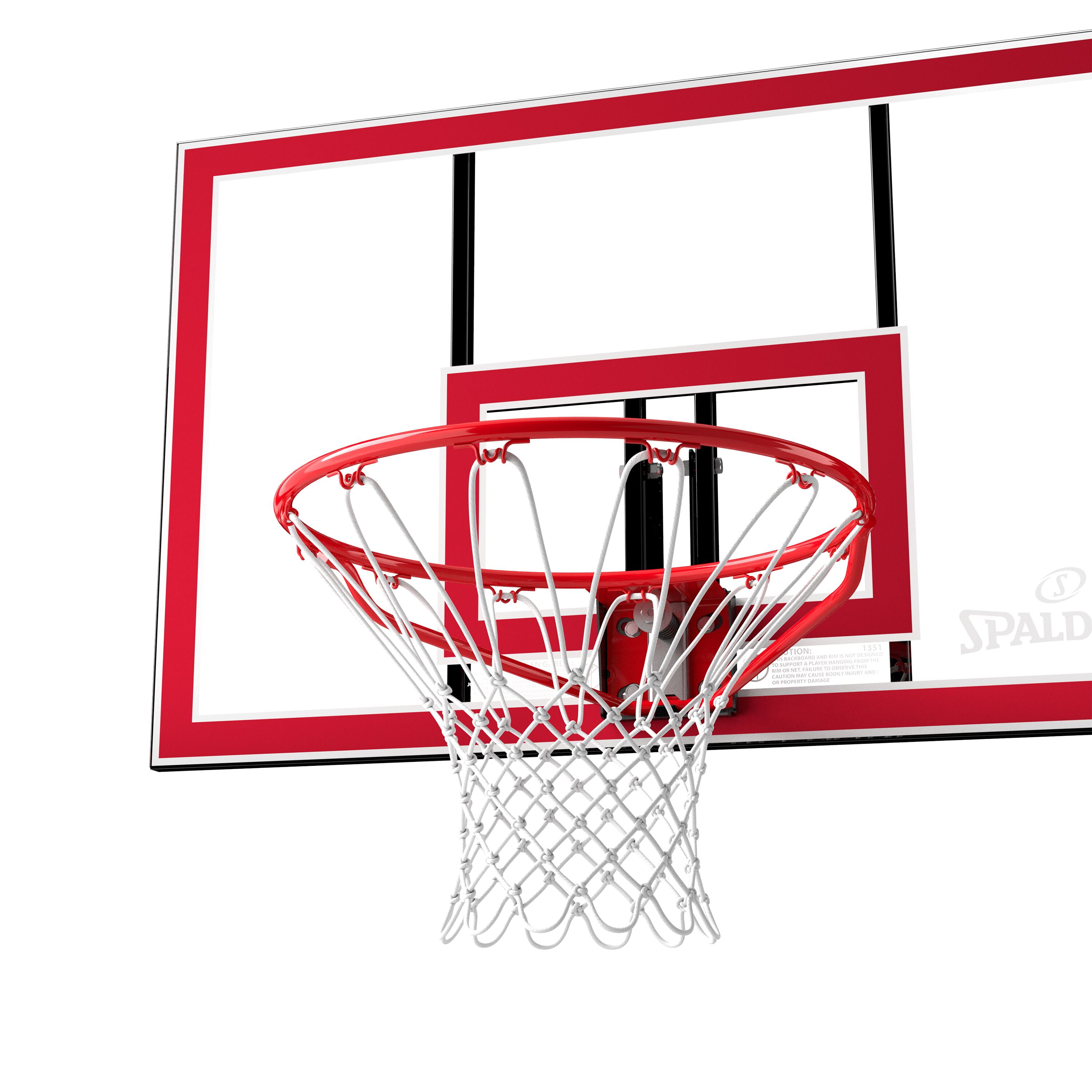 Spalding 44 in. Shatter-proof Polycarbonate Basketball Backboard and Rim Combo (Red, 44 in.) v86il