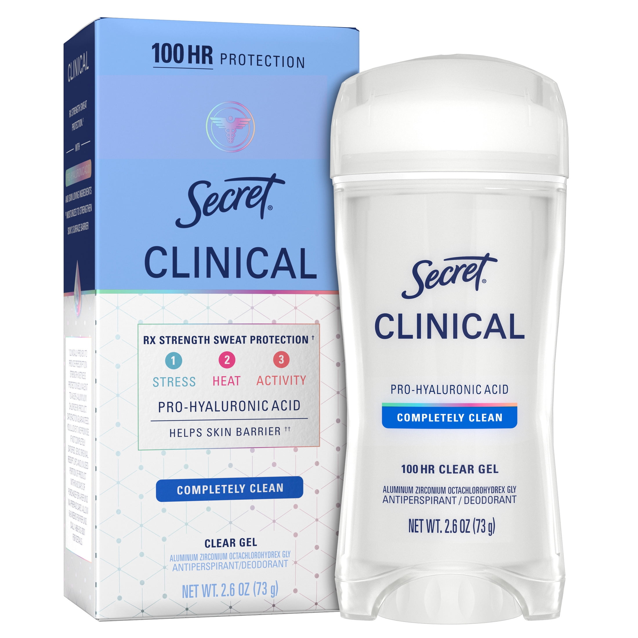 Secret Clinical Strength Antiperspirant Deodorant, Invisible Solid, Completely Clean (Clear, 2.6 oz) wxk11