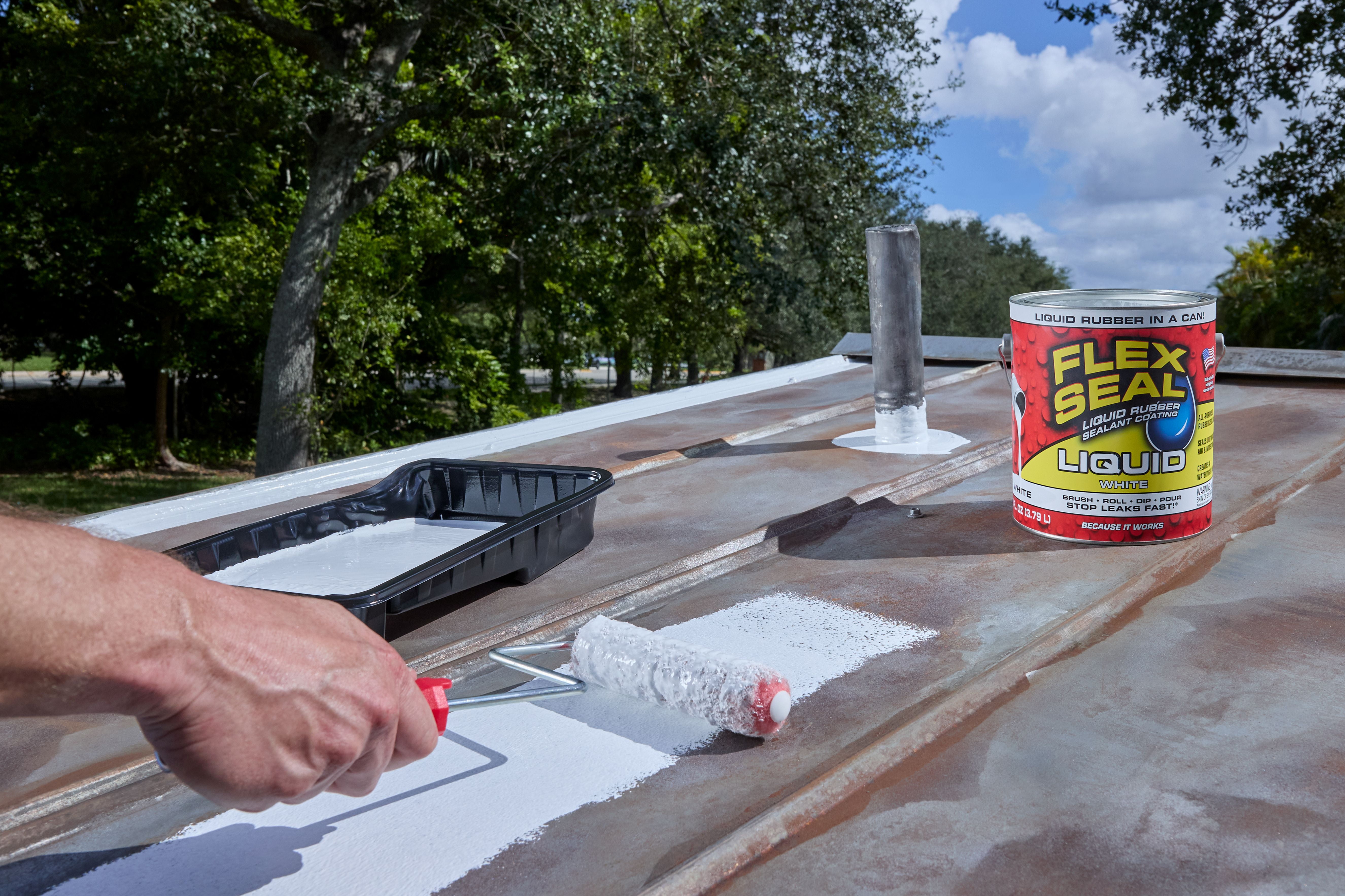 Flex Seal Liquid Rubber Sealant Coating, Waterproof Protective Barrier (White, 2 Pack, 1 Gallon) 1wk3x - Image 4