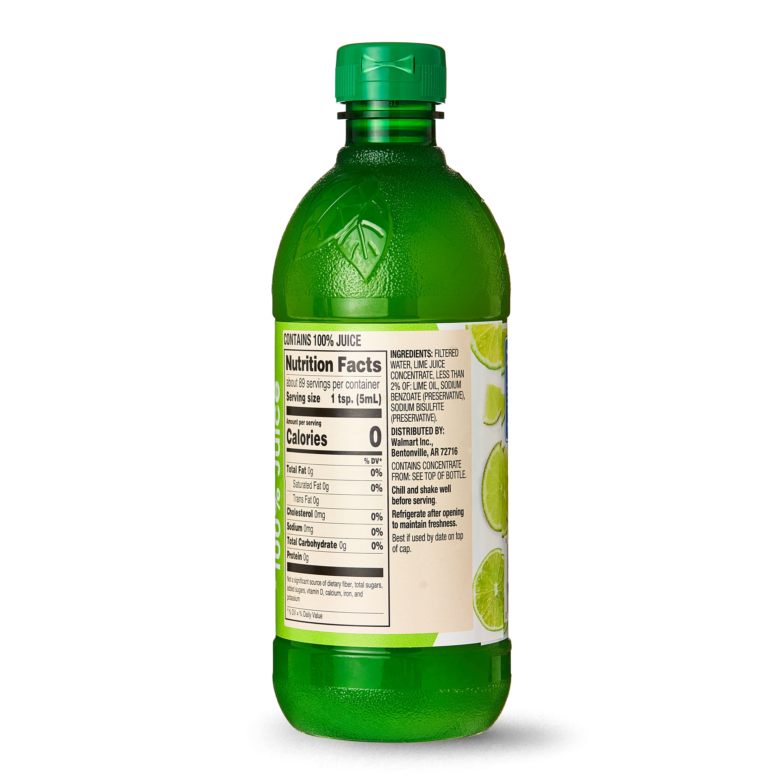 Great Value Lime Juice 100% Pure Natural Citrus Flavor (15 fl oz) yu4mr