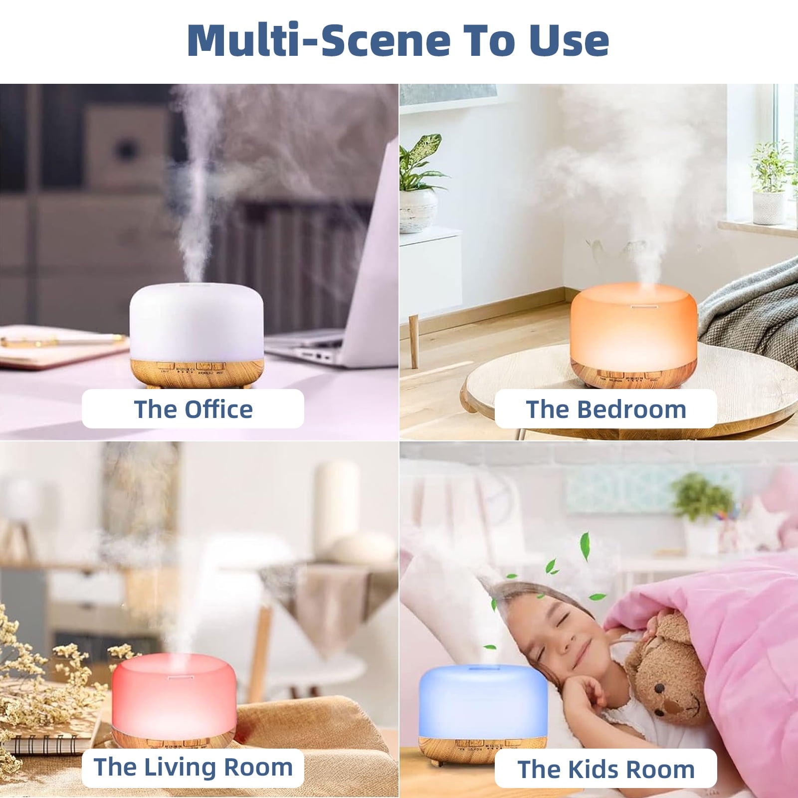 AARTVARK TEES Ultrasonic Essential Oil Diffuser with Remote Control and 7-Color LED Ambient Light (White, 16.91 fl oz) lidrw
