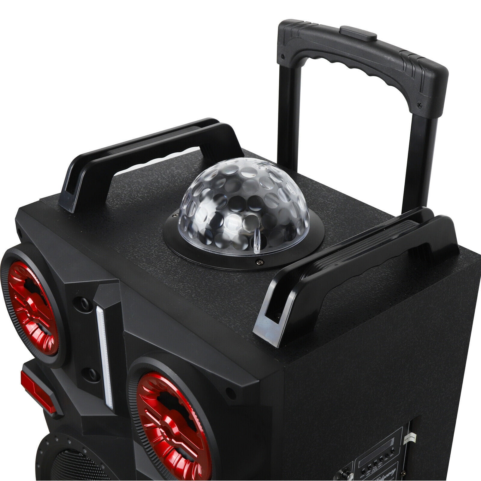 Dazone Portable Bluetooth Party Speaker with Dual 10 in Woofers, LED Lights, and Karaoke Function (Black, 4500W) 3e3co