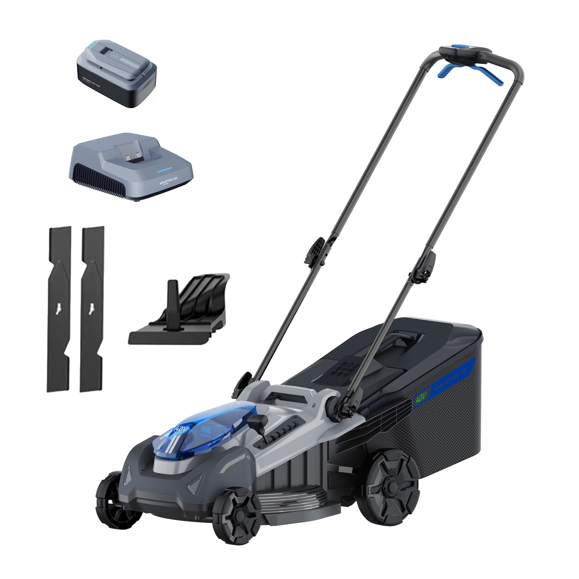 KraftSense 40V Cordless 18-Inch Push Lawn Mower with 4Ah Battery & Charger (18 in) gy2ll