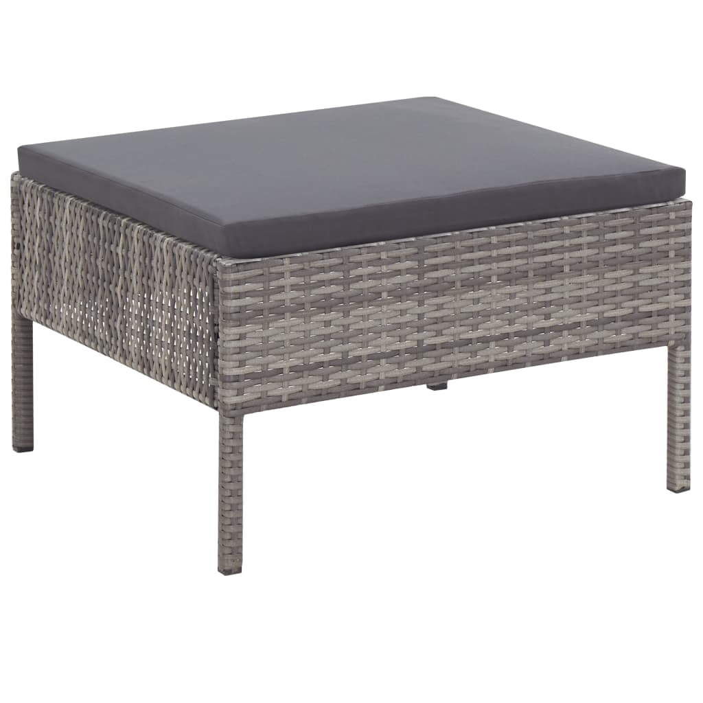 vidaXL 6-Piece Outdoor Patio Sectional Sofa Set with Coffee Table (Grey, 6-Piece Set) jaun0