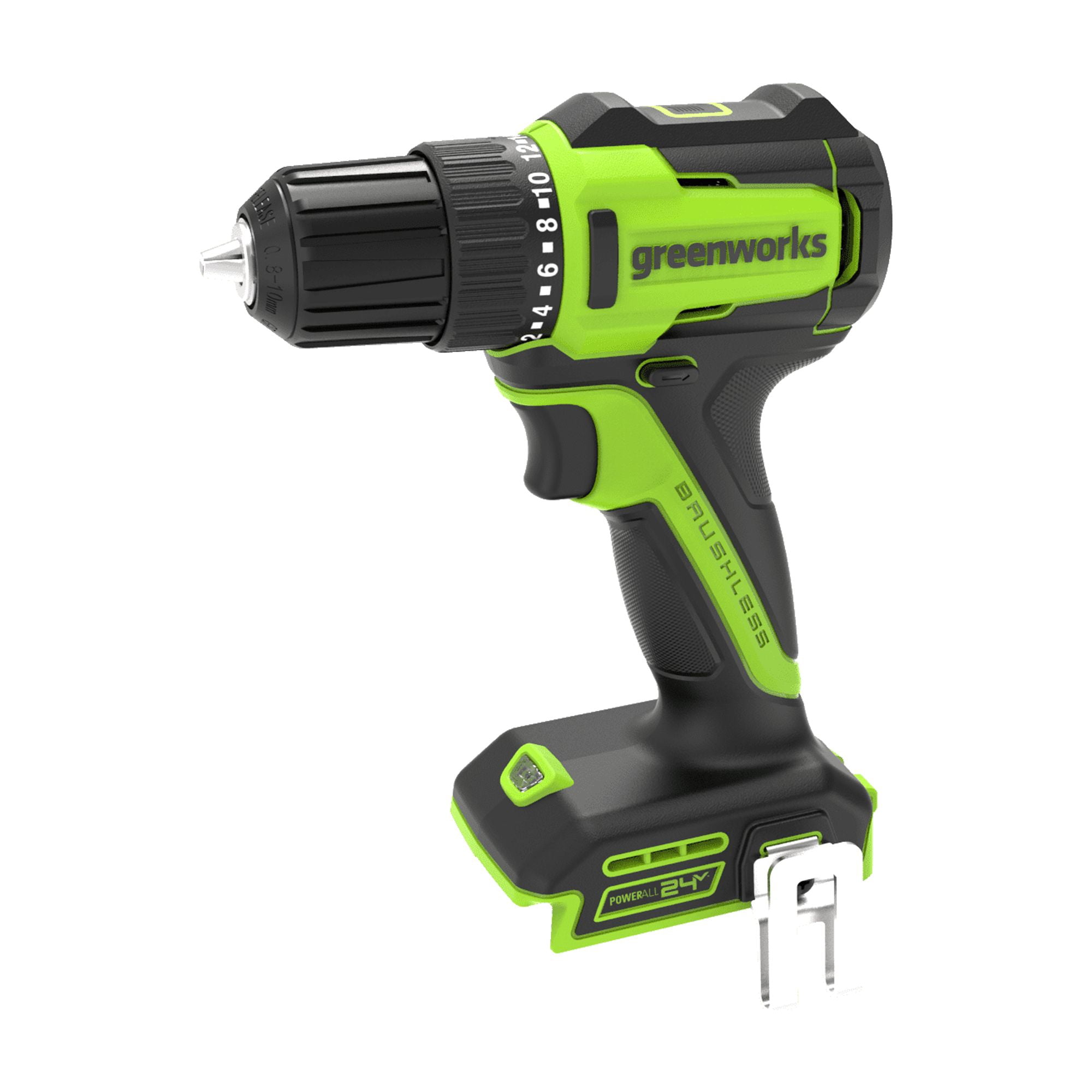 Greenworks 24V Brushless 3/8 in Drill Driver with USB-C Battery (Black, 1 Tool) o0noe