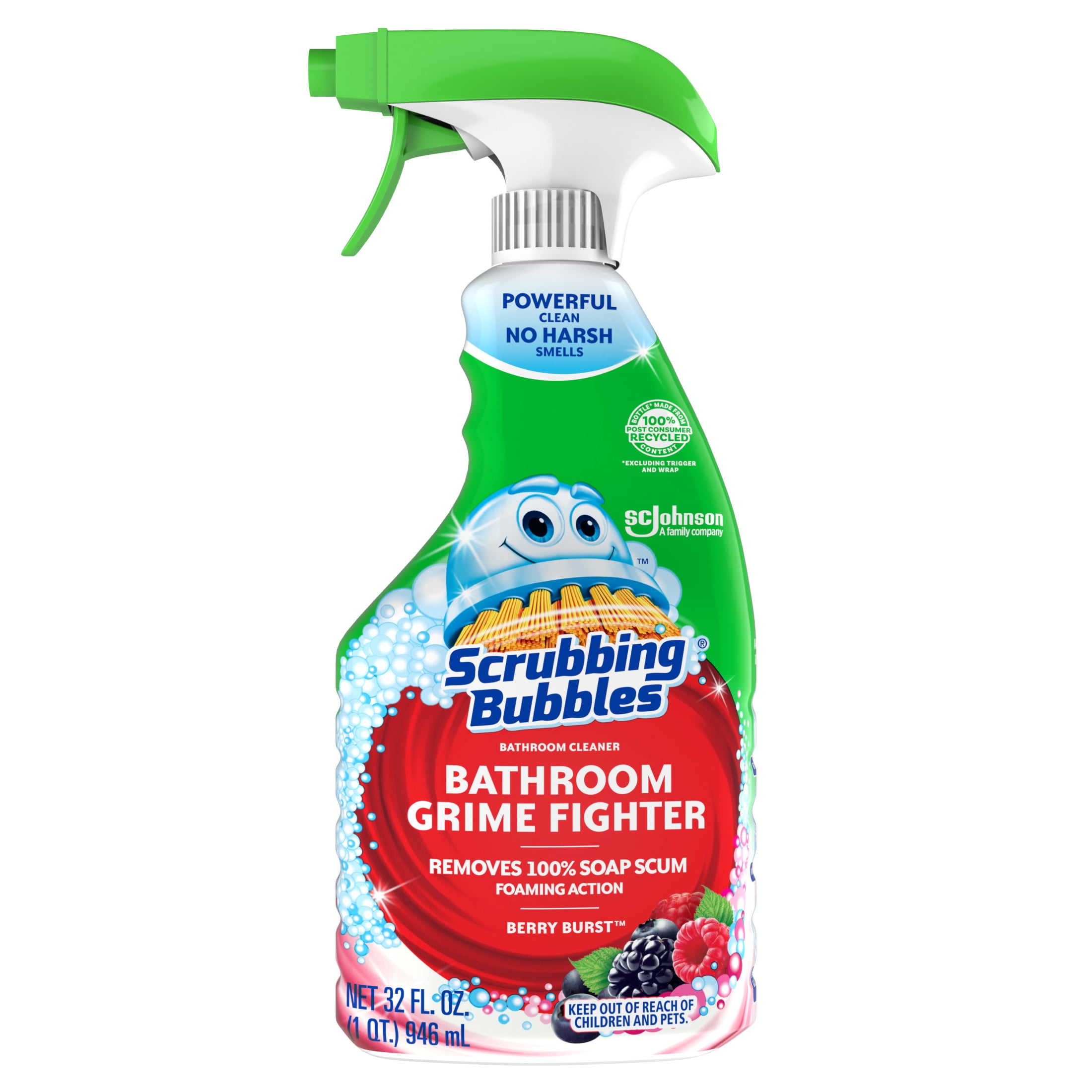 Scrubbing Bubbles Grime Fighter Bathroom Disinfectant Cleaner Spray (Berry Burst, 32 fl oz) qmg6i