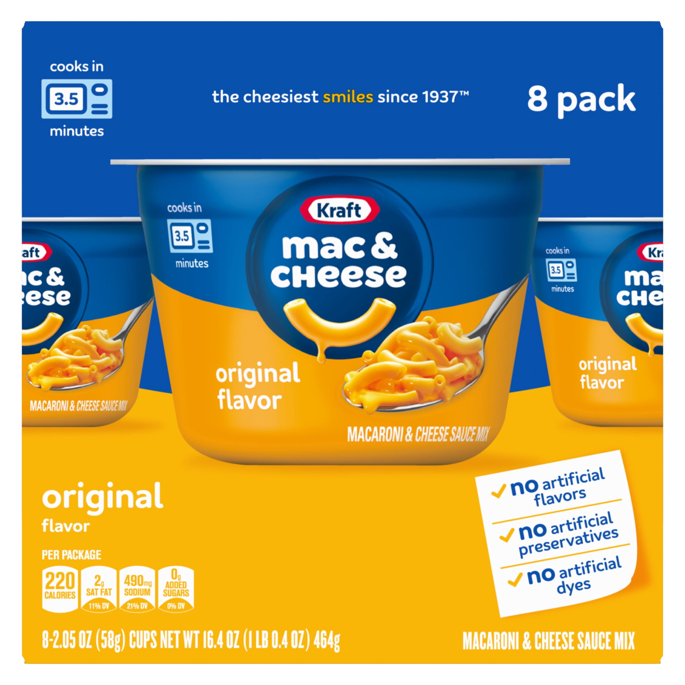 Kraft Original Macaroni and Cheese Dinner Cups (8 Pack, 2.05 oz Each) 9nz4p
