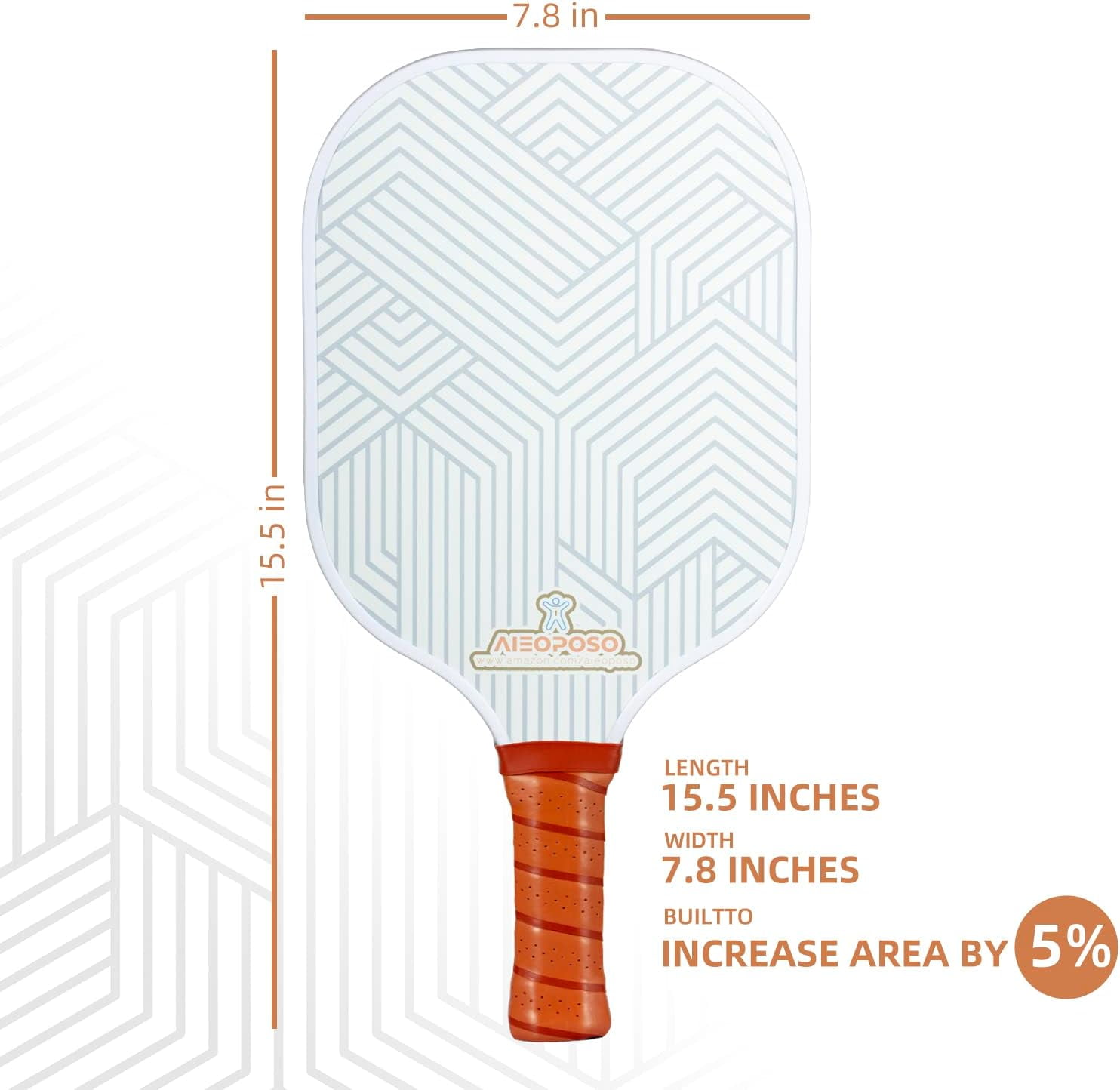 Aieoposo Fiberglass Pickleball Paddle Set with Cover and Wristbands (White, 1 Pack) 6fh86