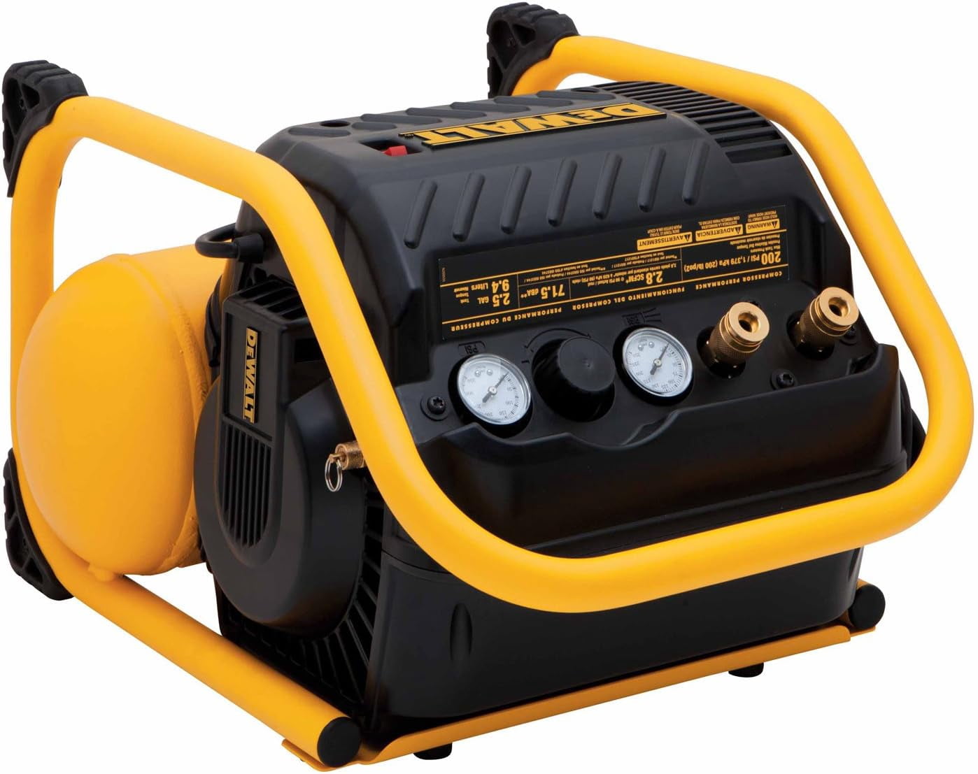DEWALT DWFP55130 Heavy Duty 200 PSI Quiet Trim Compressor (Black, 2.5 gal) fkgmm