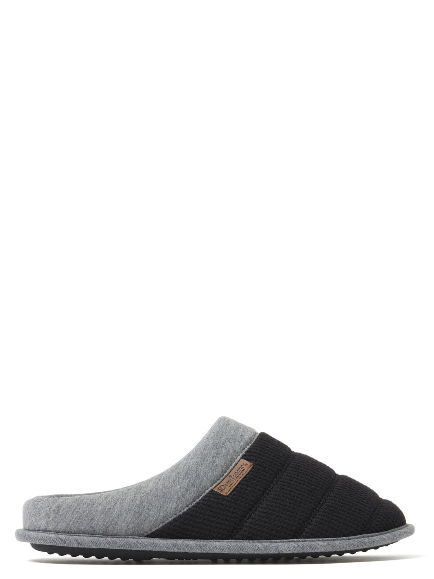 Dearfoams Cozy Comfort Men's Bound Knit Clog Slippers (Black, 10 US) 5xtuj
