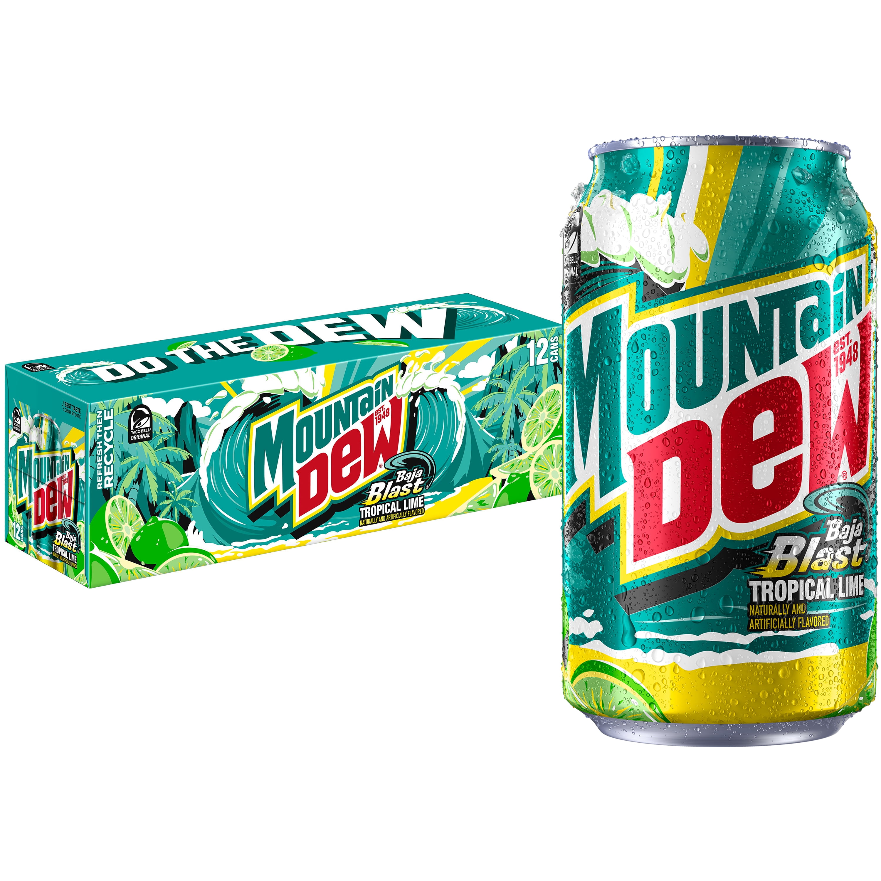 Mountain Dew Baja Blast Tropical Lime & Citrus Soda (12 fl oz, 12 Pack) mlr2y