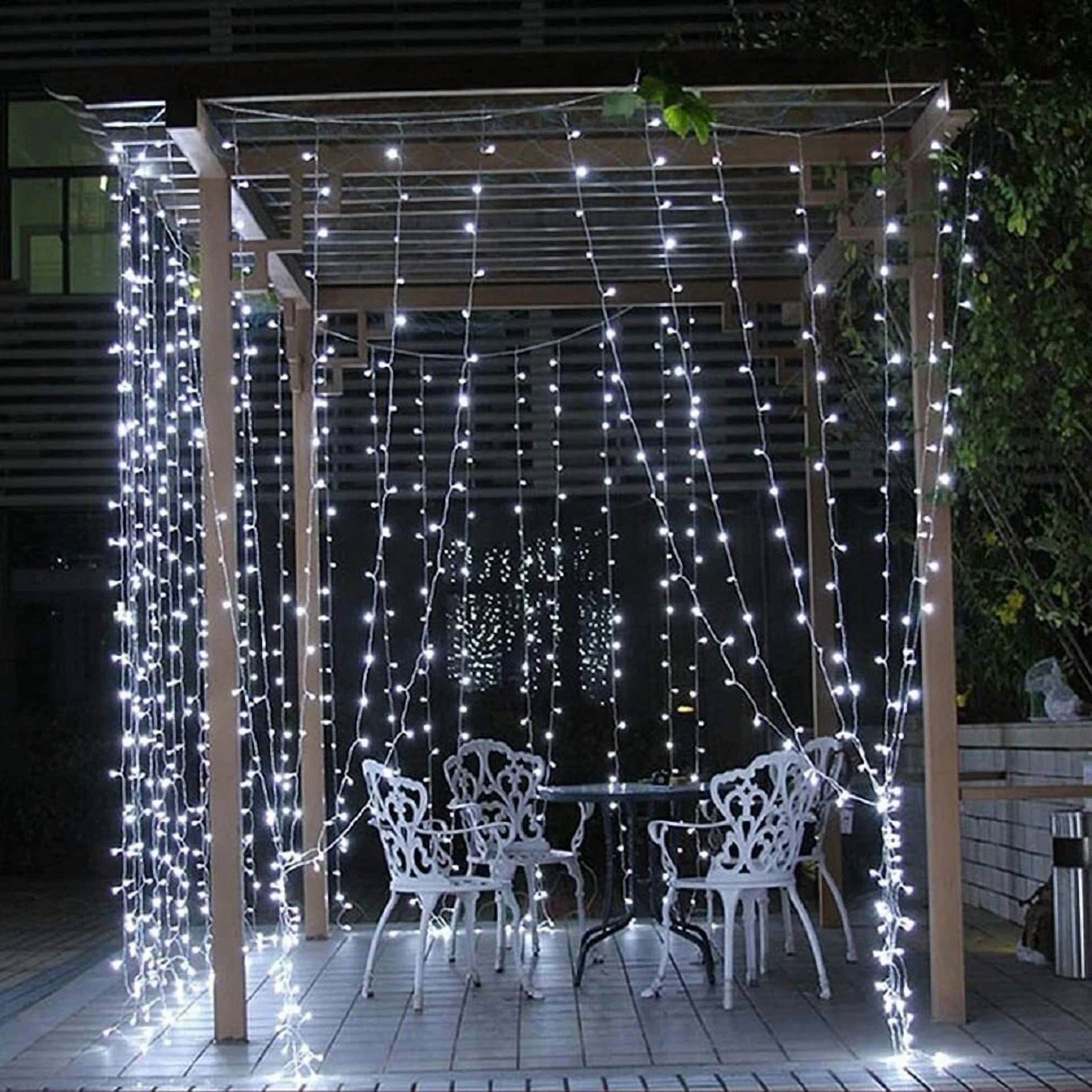 VAULT LED Curtain Fairy Lights USB String Light with Remote for Holiday Wedding Party Decor (Warm White, 9.8 ft x 9.8 ft) wkyth