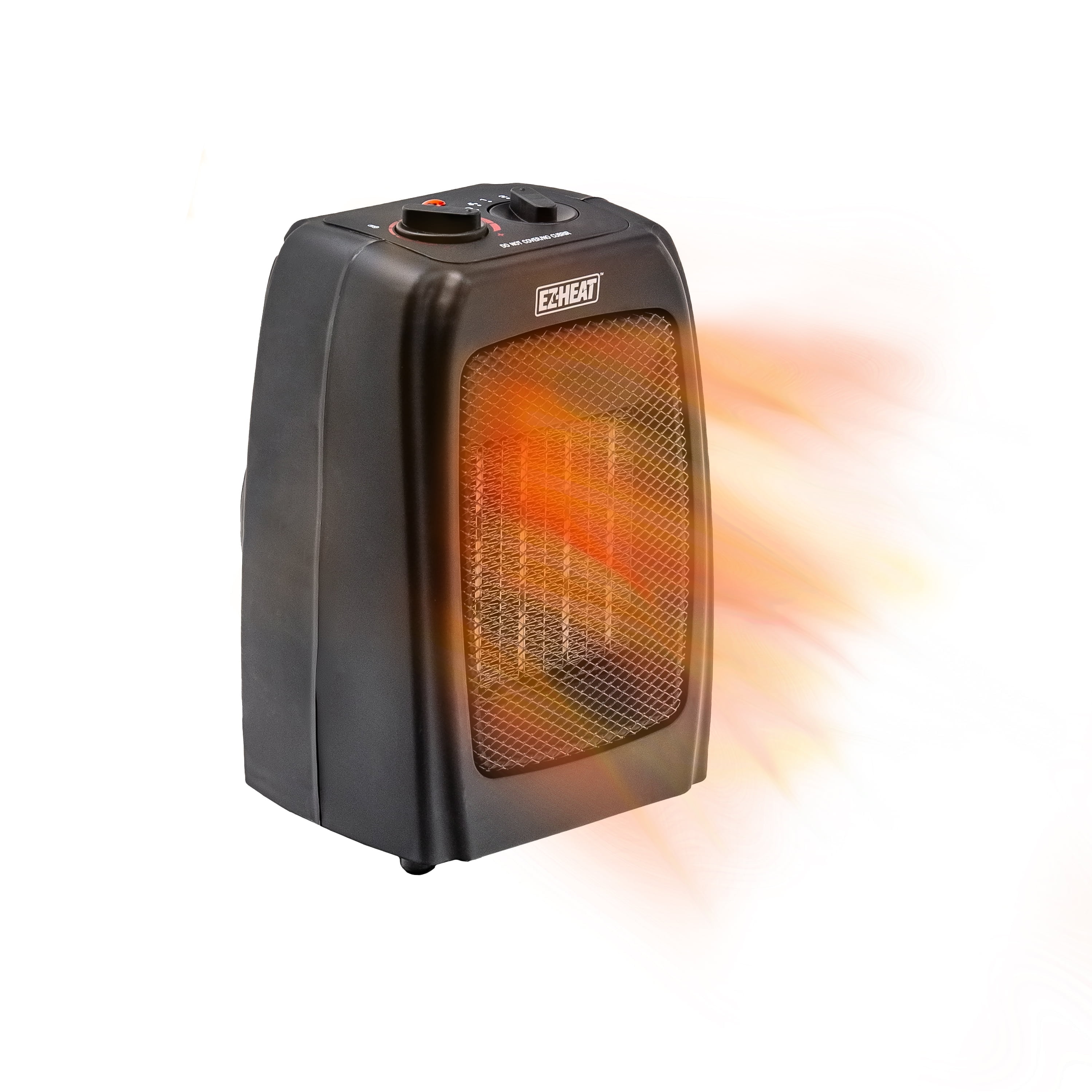 EZ-Heat Personal Ceramic Desktop Space Heater with Adjustable Thermostat (Black, 6.9 in x 5.3 in x 9 in) lcb9j