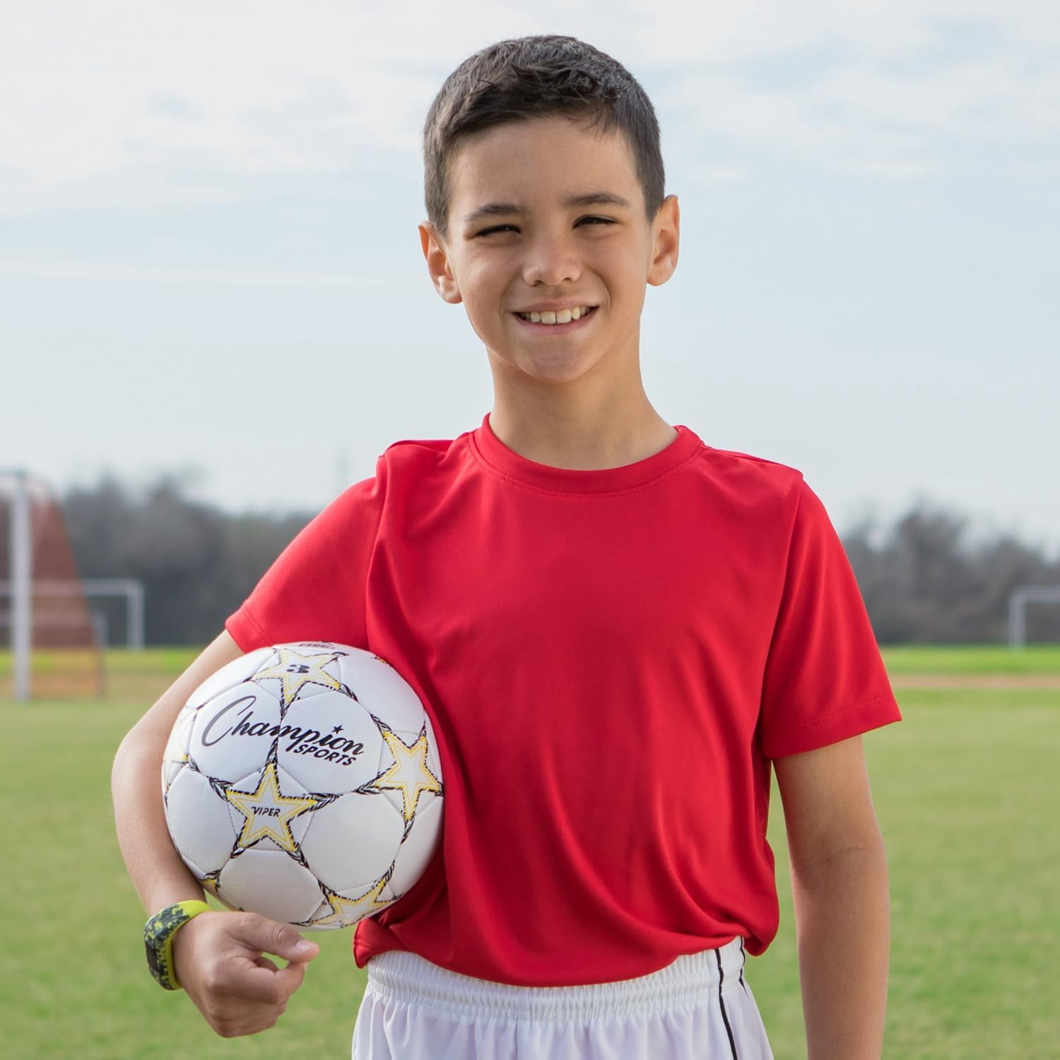 Champion Sports Viper Soccer Ball (White, Size 4) viuc9