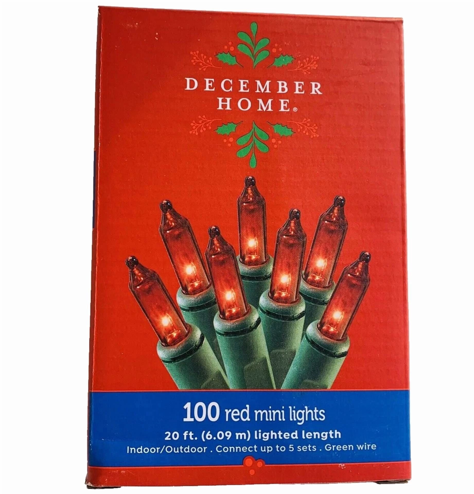 Knack Mini String Lights Incandescent Holiday Decor (Red, 20 ft, 100 Count) 6zgw1
