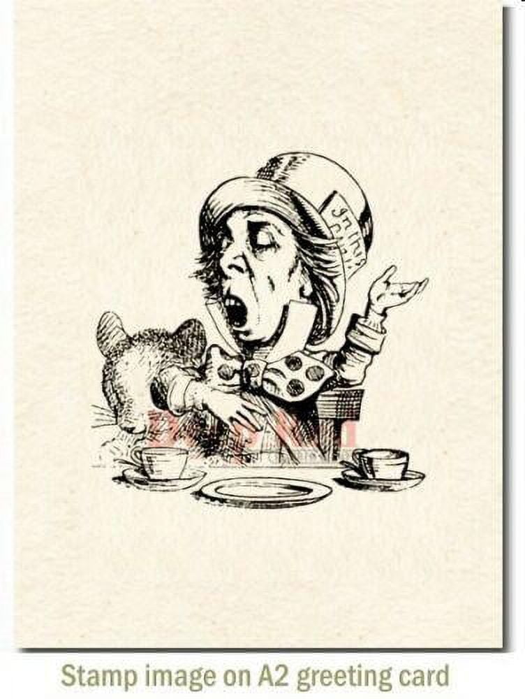 Deep Red Stamps Mad Hatter Tea Party Cling Rubber Stamp Set (Red, 3 in x 3.25 in, 2 Pack) rg9wc