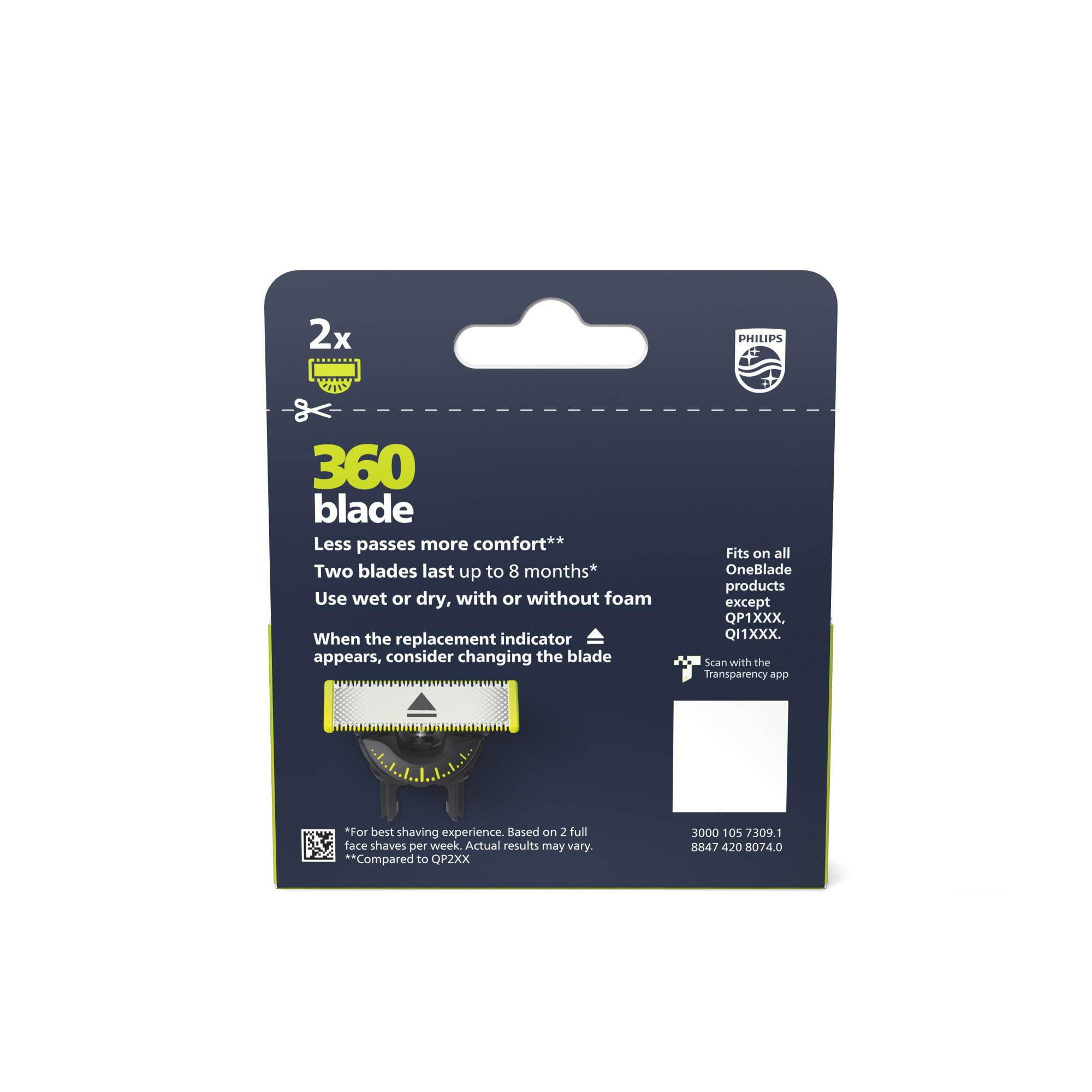Philips Norelco OneBlade 360 Replacement Blades (2 Pack) qv98d