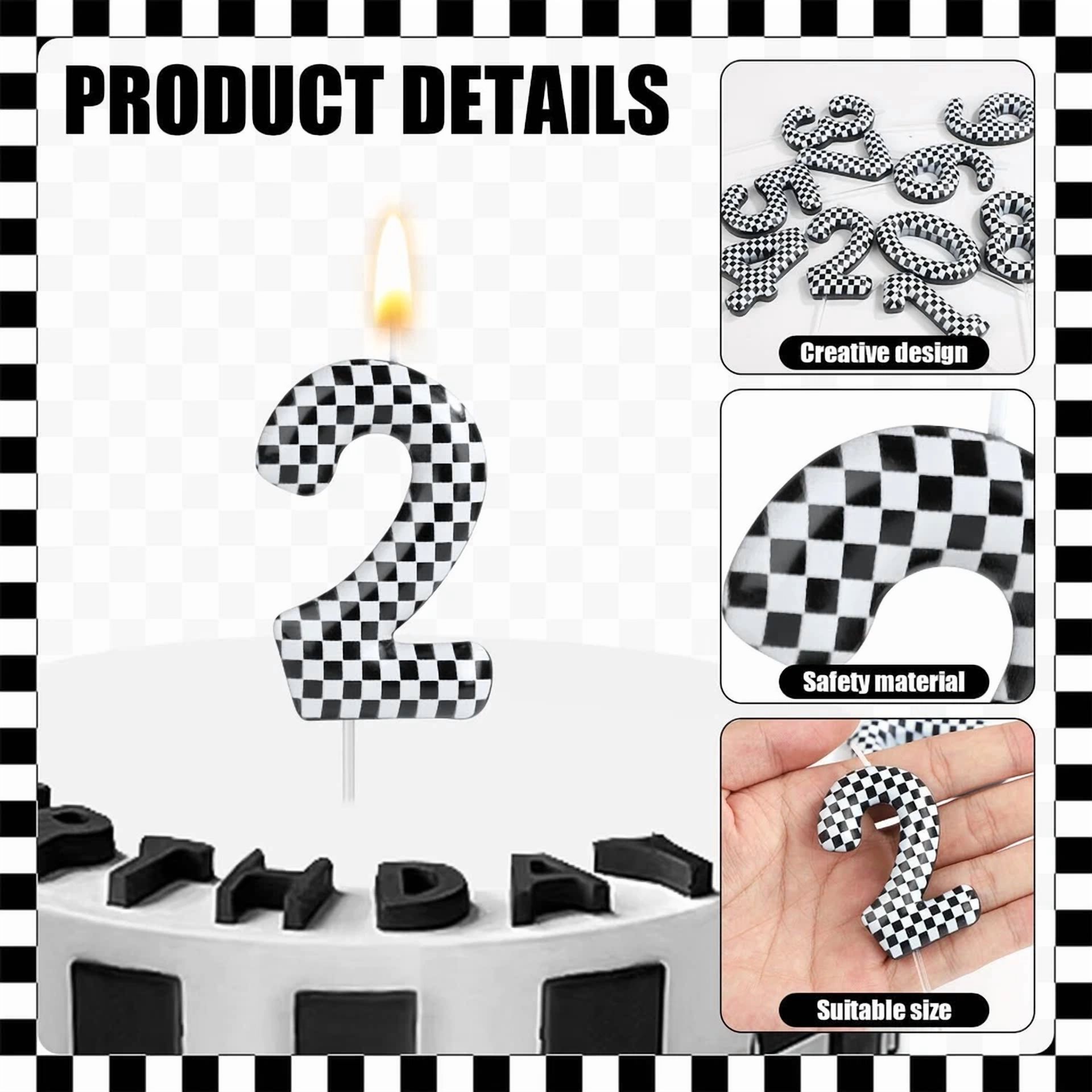 VAULT Birthday Number Candles, Numeral Cake Toppers for Party Decorations (2 Pack) 4pljo