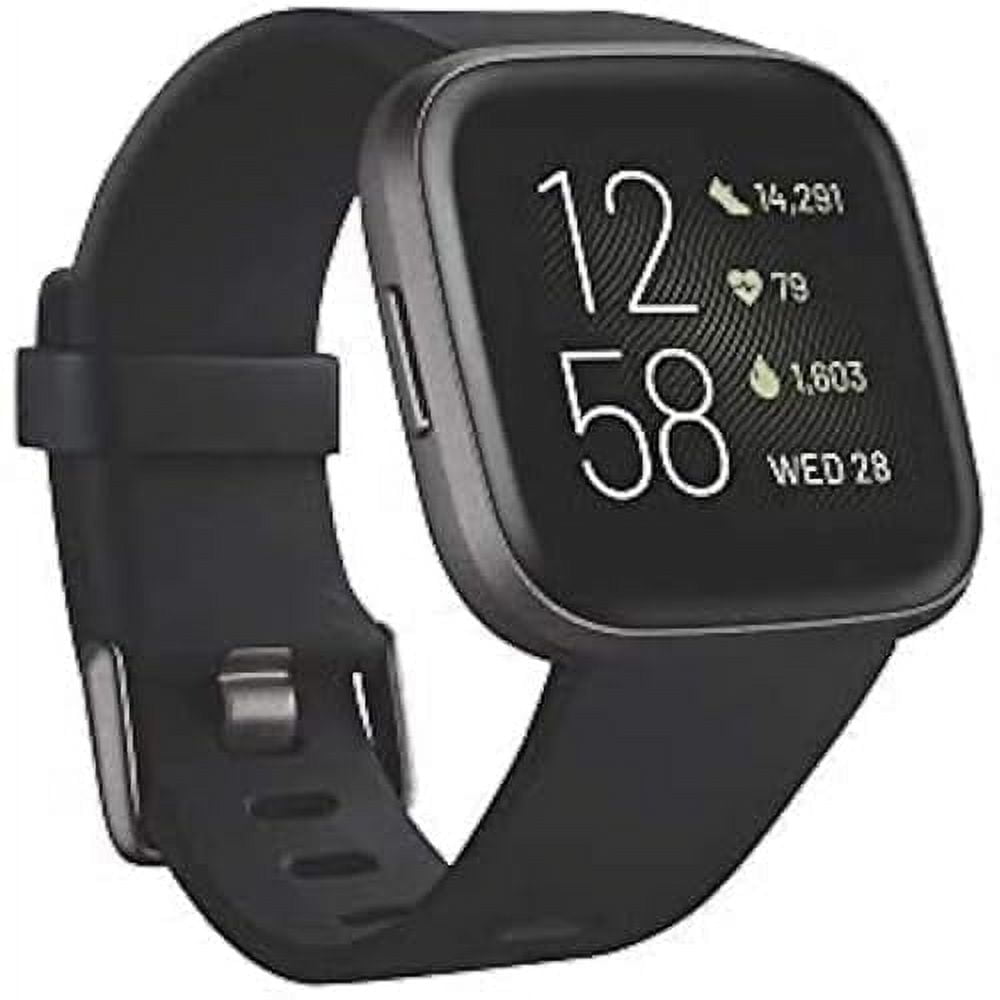 Fitbit Versa 2 Health and Fitness Smartwatch with Heart Rate Monitor (Black, One Size) 1cqsn
