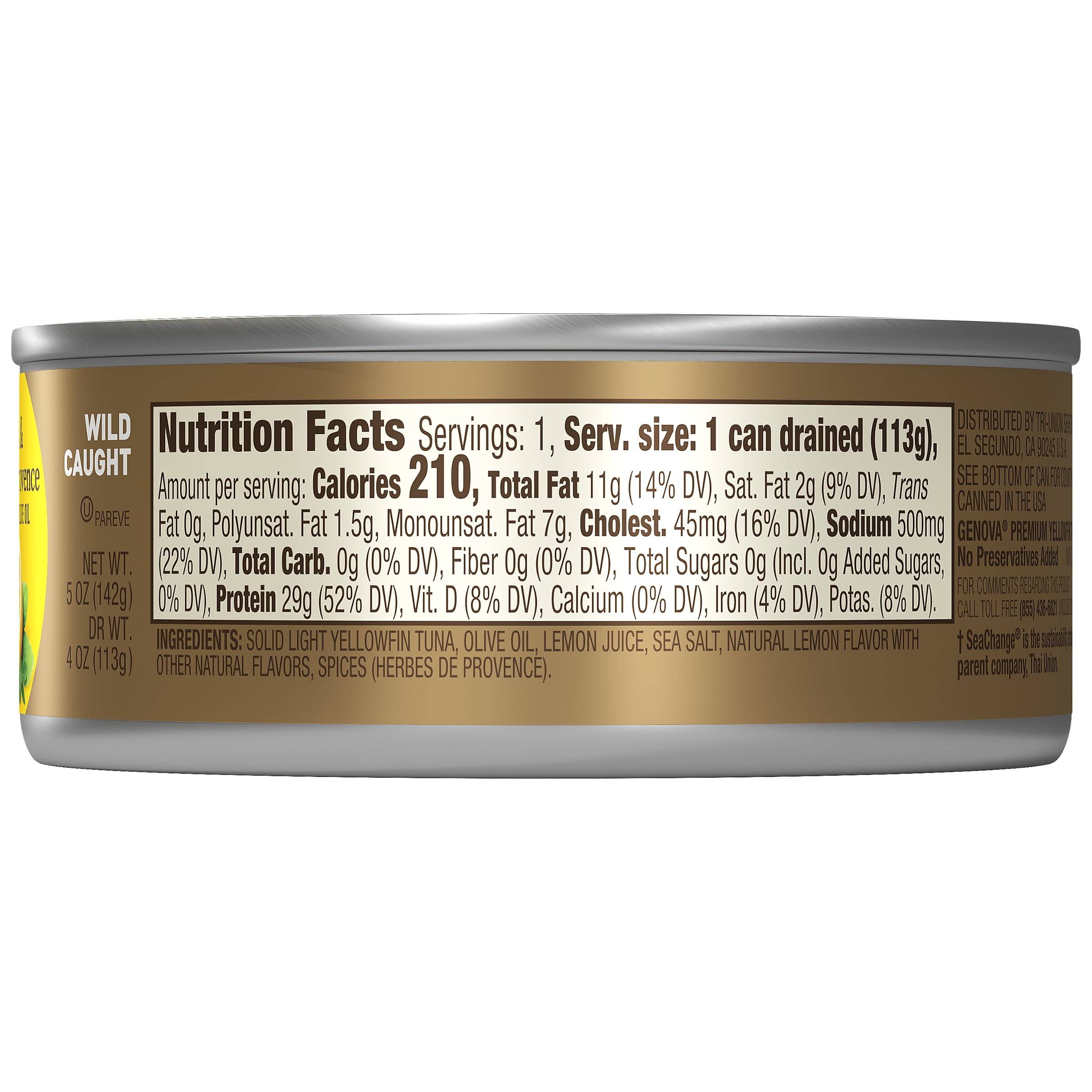 Genova Premium Yellowfin Tuna in Lemon and Herbes de Provence Infused Olive Oil (5 oz) ktsha
