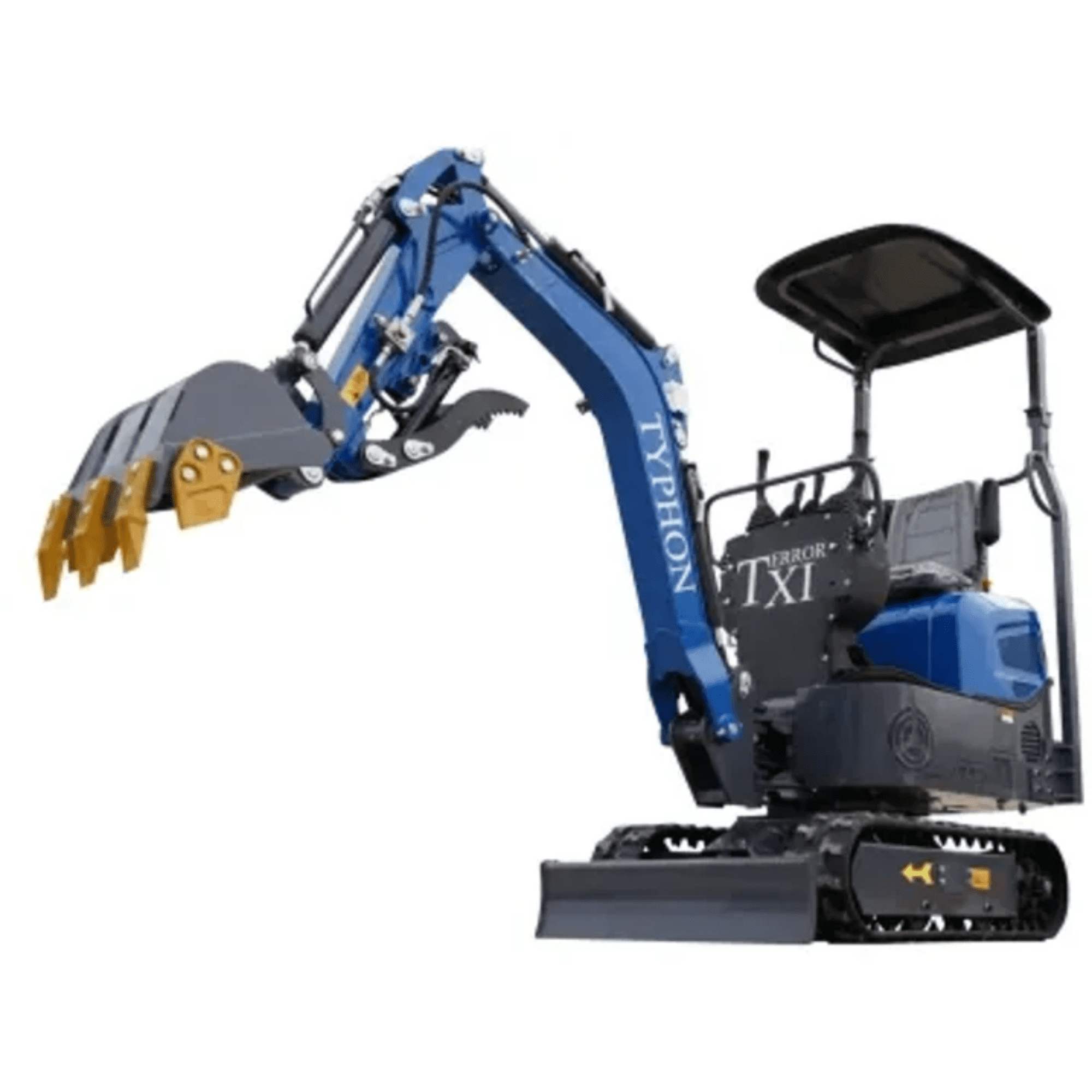 TYPHON TERROR XI Mini Excavator with 13 Attachments (Blue, 13.5hp) gmst4