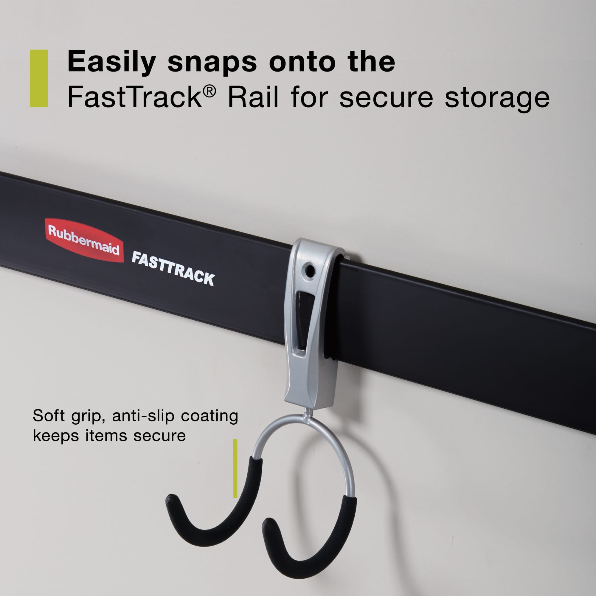 Rubbermaid FastTrack Garage Storage Compact Hook (Satin Nickel, 3-Pack) snbkr