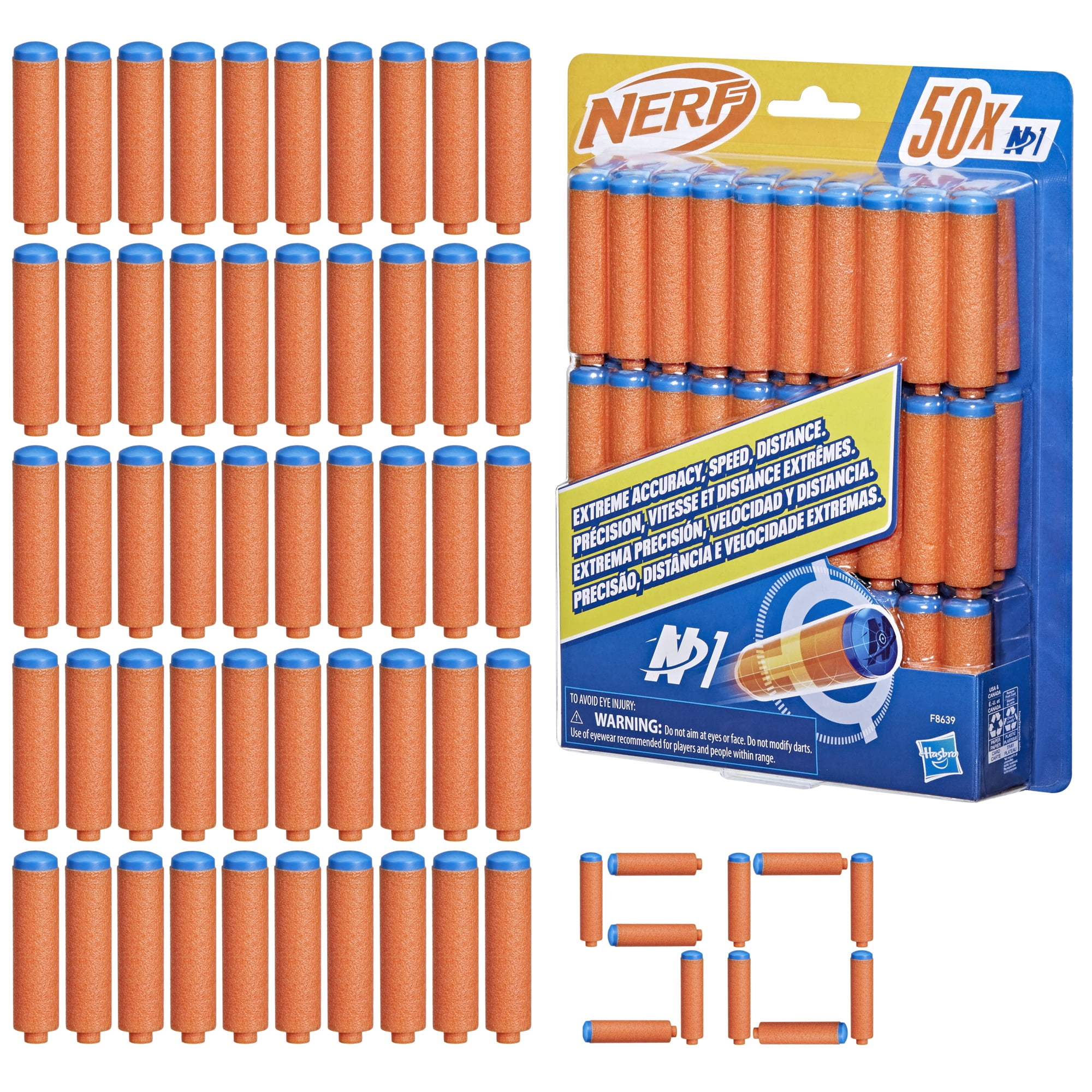 Nerf N Series N1 Darts, High-Performance Foam Refill Pack for N Series Blasters (50 Count) 7l3fo