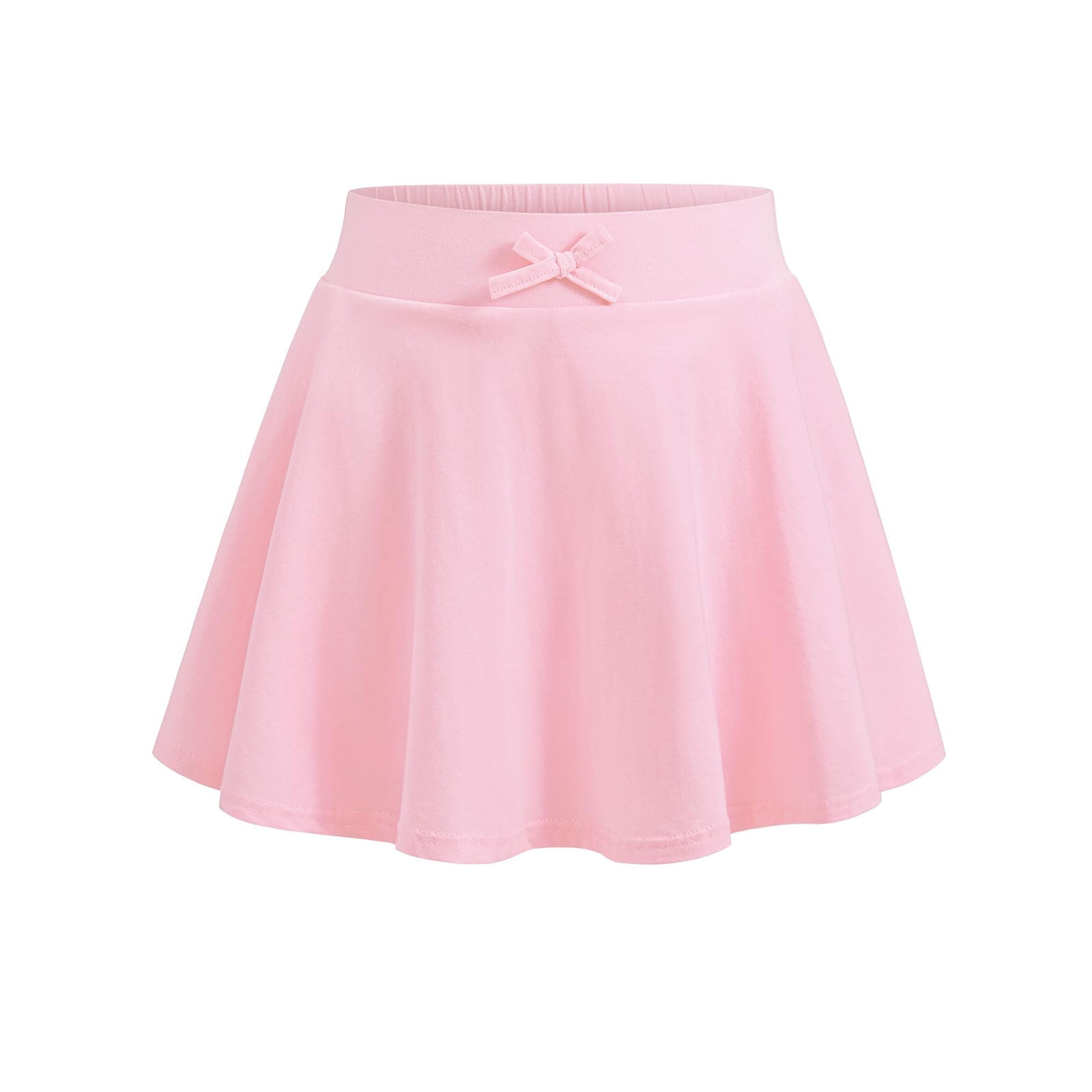 Maqroz Girls Casual Mini Flare Skort High Waist Stretchy Athletic Tennis Skirt (Pink, Size 10-12) ycdyp