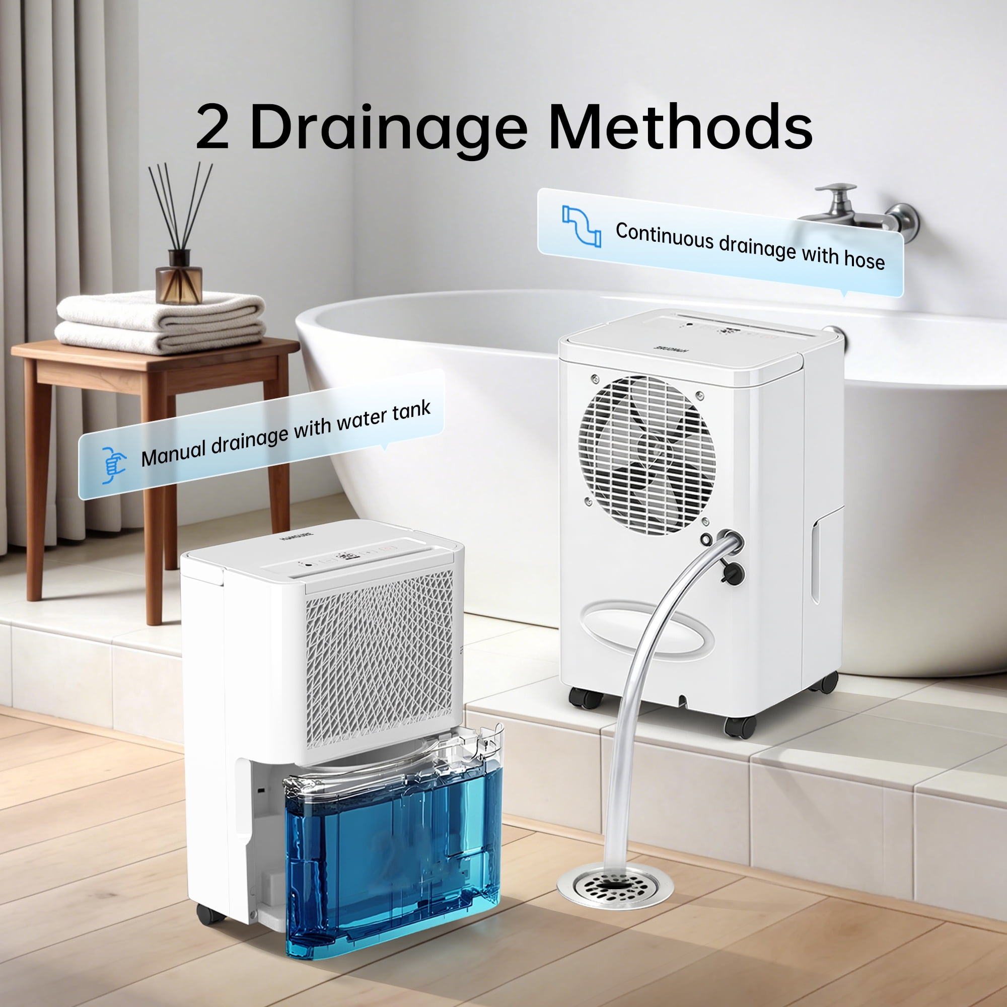 HUMSURE 30 Pints Dehumidifier for Basement and Home (White, 2500 Sq. ft) dxo8c