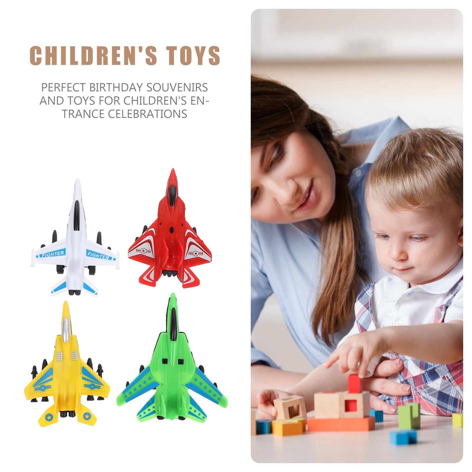 Raindrops Airplane Toy Set for Kids, Durable Plastic Aircraft Figures for Party Favors (8 Piece Set) hdwvq