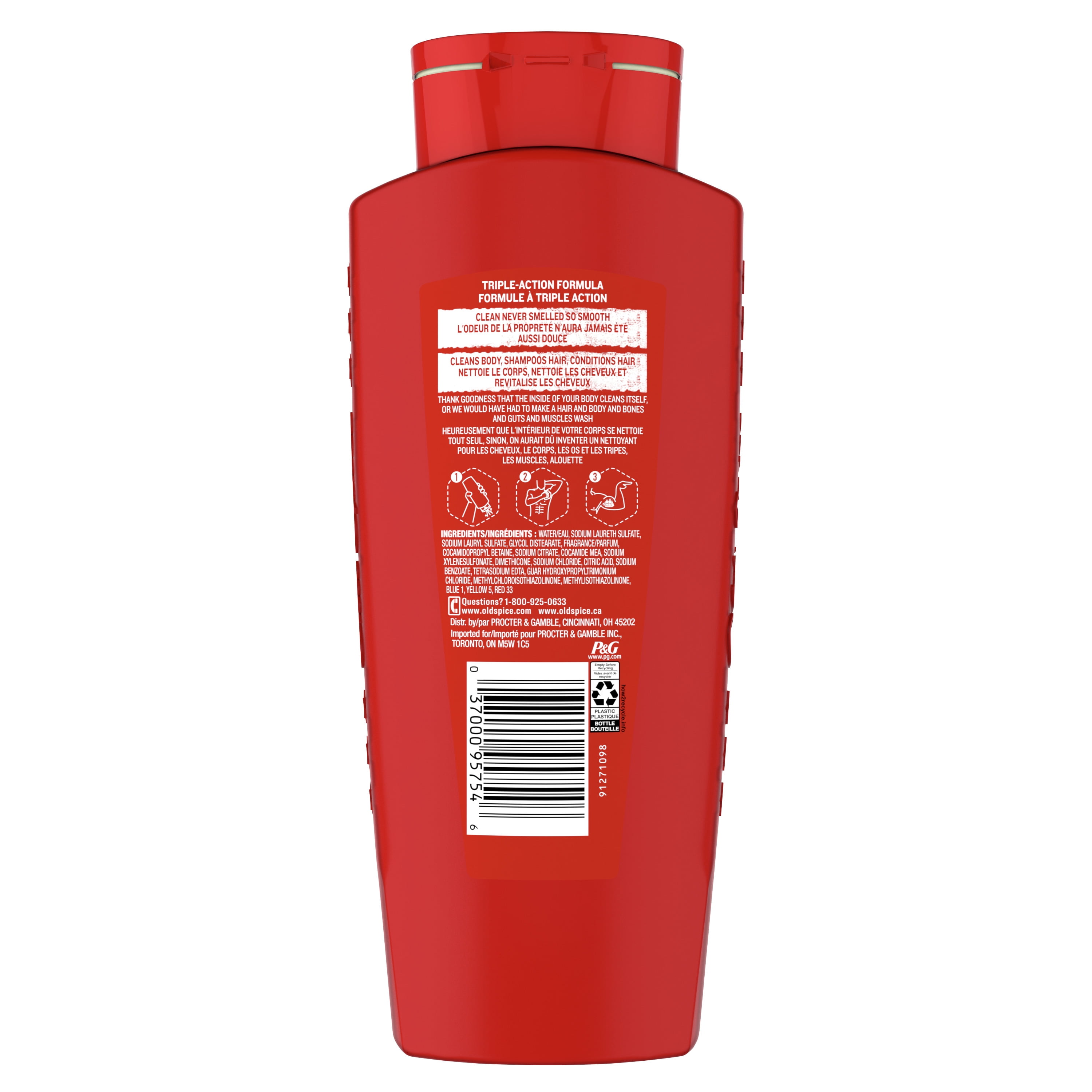 Old Spice High Endurance 3-in-1 Men's Shampoo, Conditioner & Body Wash (24 fl oz) h807w