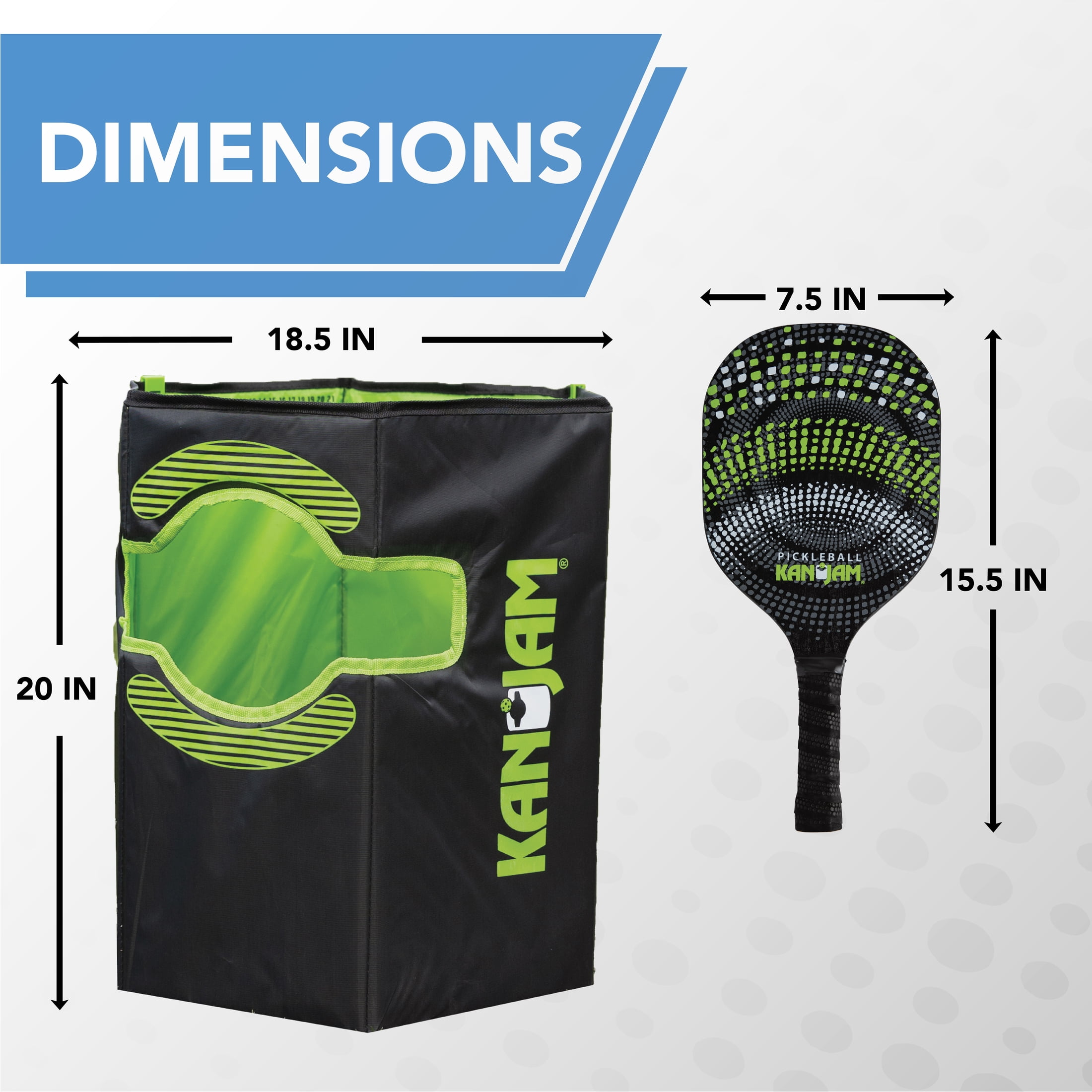 Kan Jam Pack ‘n Go Pickleball Portable Outdoor Game Set (Black, 2 Paddles and 2 Balls) qci2s