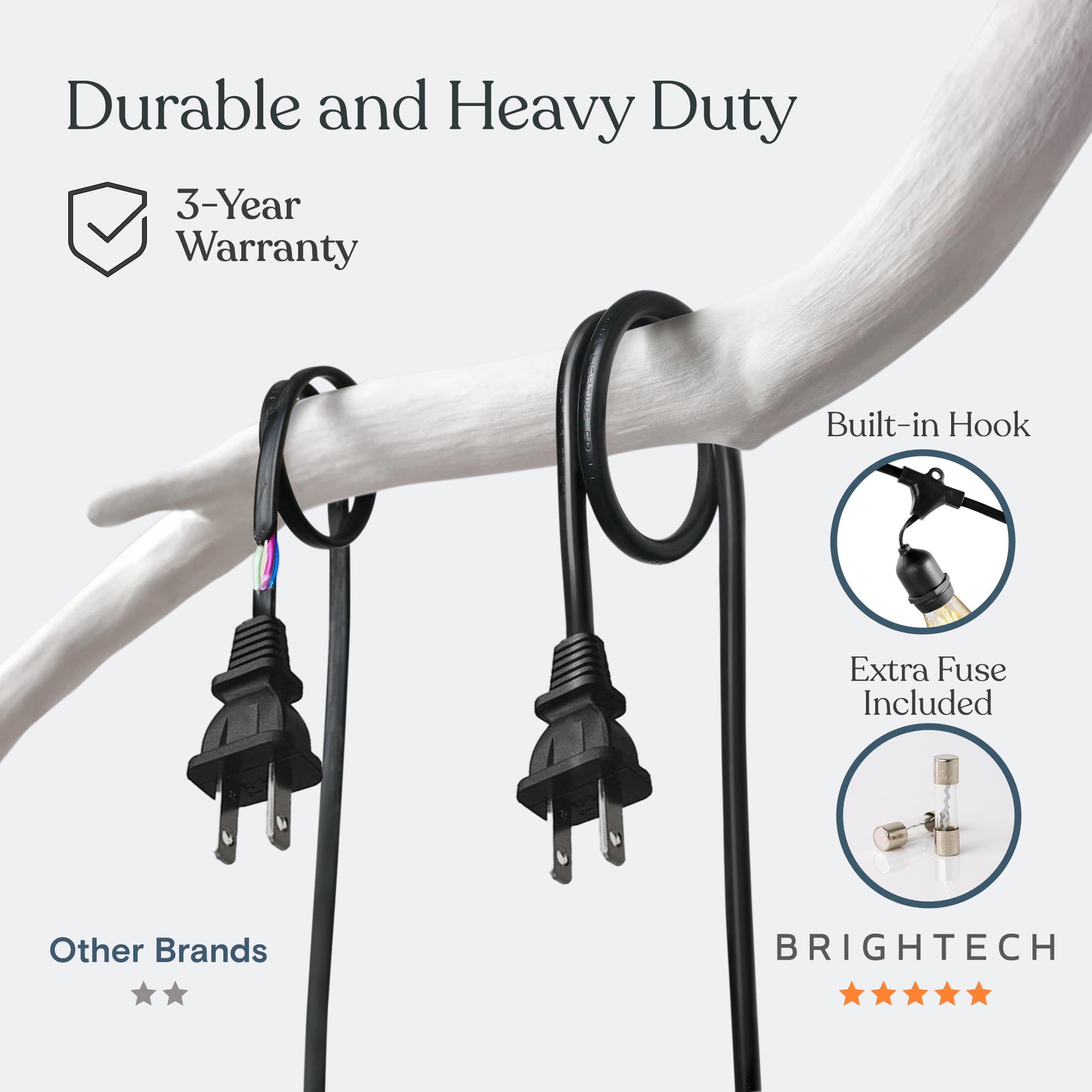 Brightech Ambience Pro LED Outdoor String Lights (Soft White, 24 ft) y2pil