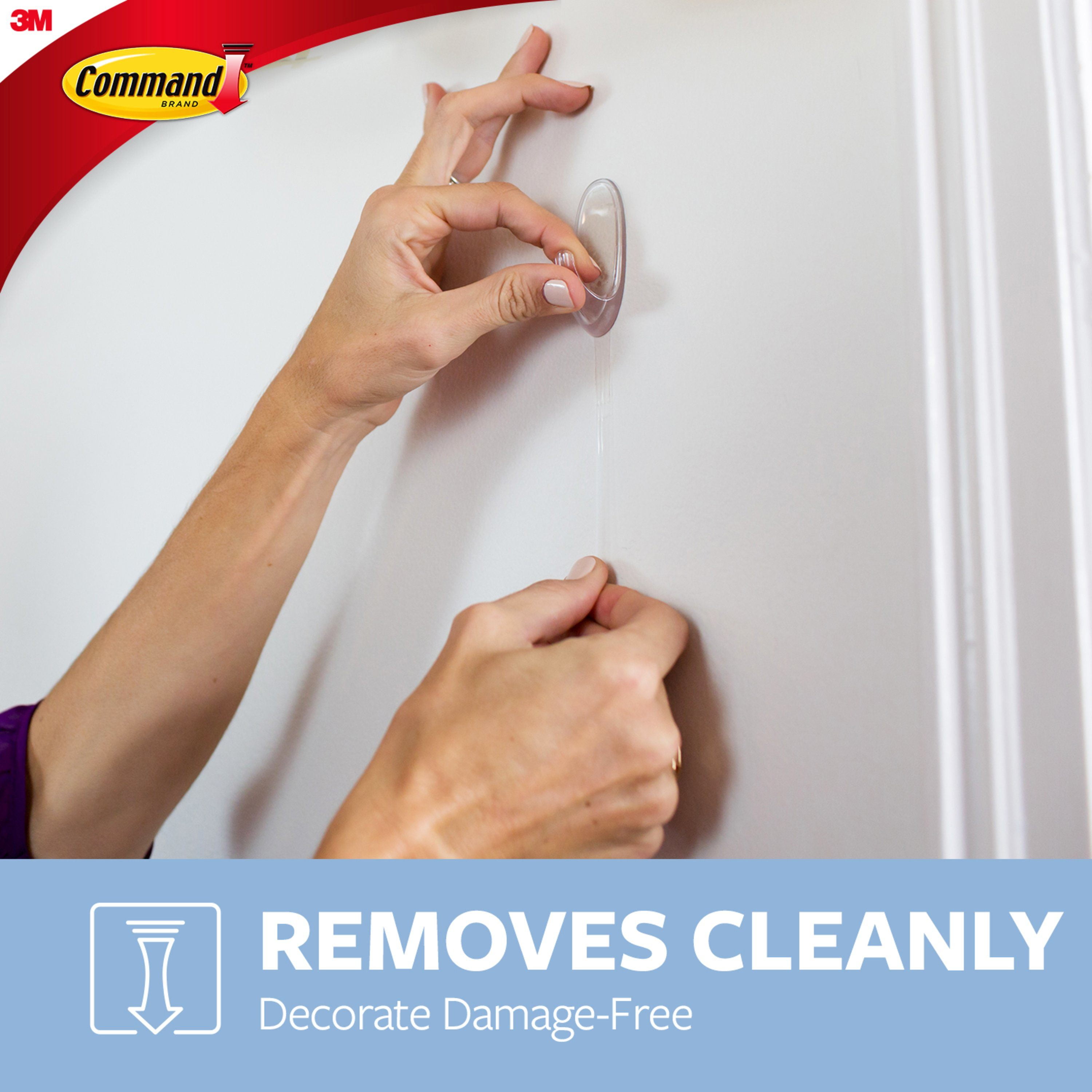 Command Clear Adhesive Hooks for Damage-Free Hanging (Clear, 60 Count) ey58b