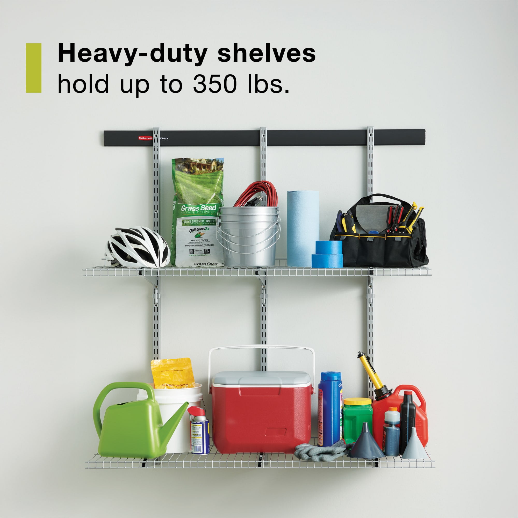 Rubbermaid FastTrack Garage Storage System Rail Shelf Kit (Black, 16-Piece) qrt1v - Image 3
