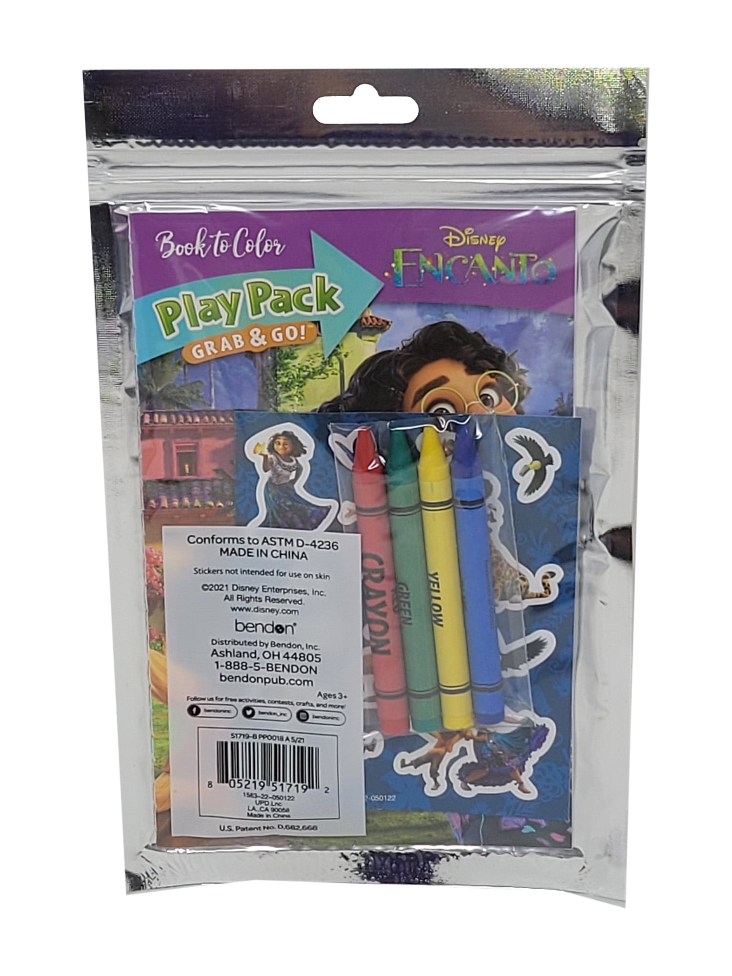 Disney Encanto Grab-n-Go Play Pack Activity Set with Crayons and Stickers (White, 10 Pack) xk4by