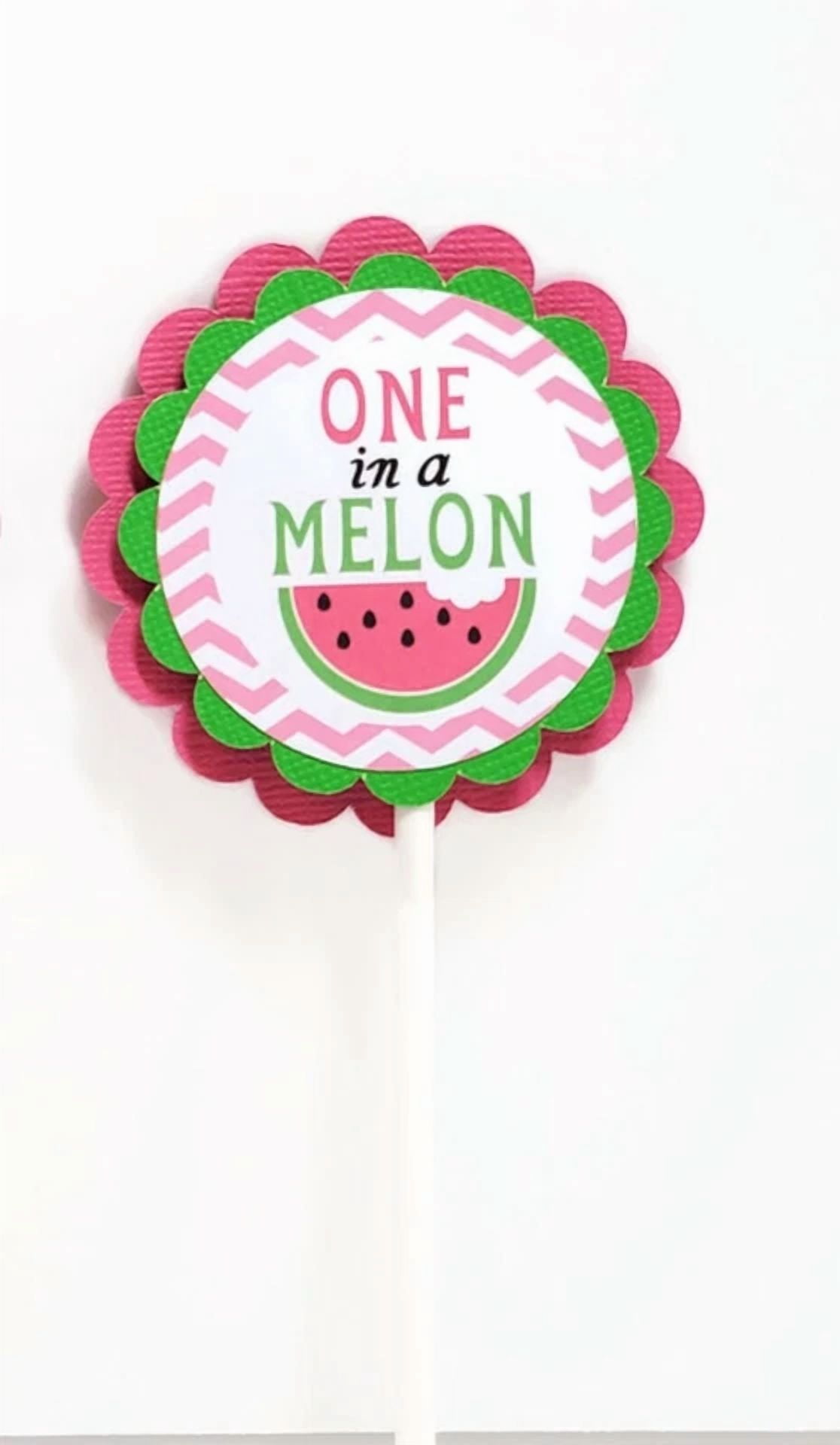 Knack Watermelon Cupcake Toppers One In A Melon Summer Birthday Party Decorations (12 Pack) 4yynm