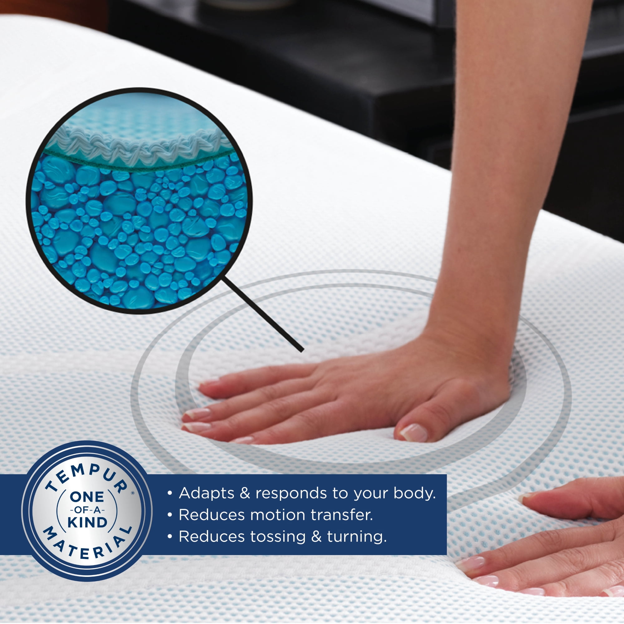 Tempur-Pedic Adapt Mattress Topper, Pressure-Relieving Memory Foam (White, Twin, 3 in) gnsbx