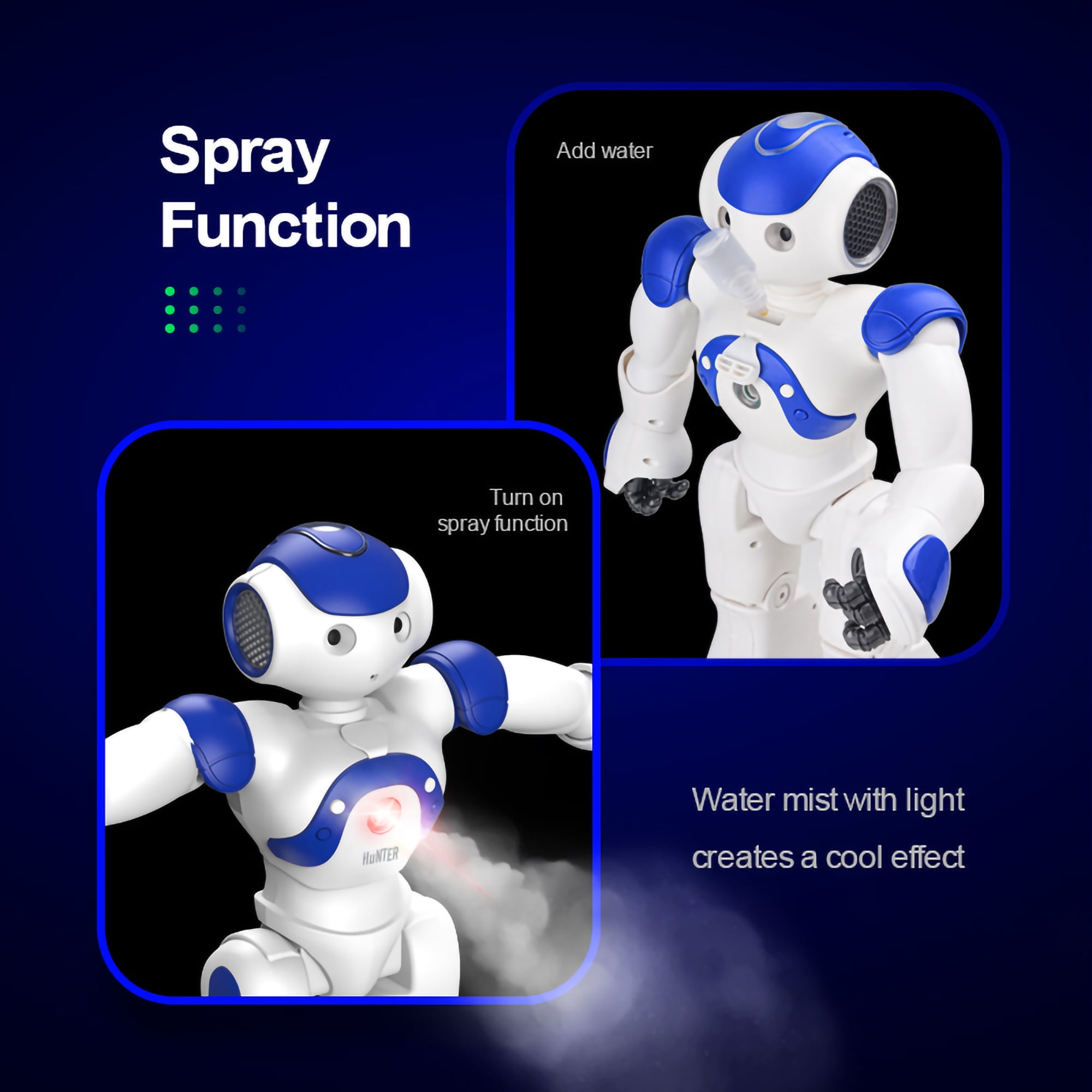 BABYLTRL Smart Remote Control Robot Toy, Interactive Programmable Robot with Voice and App Control (Blue, 19 in) hskco