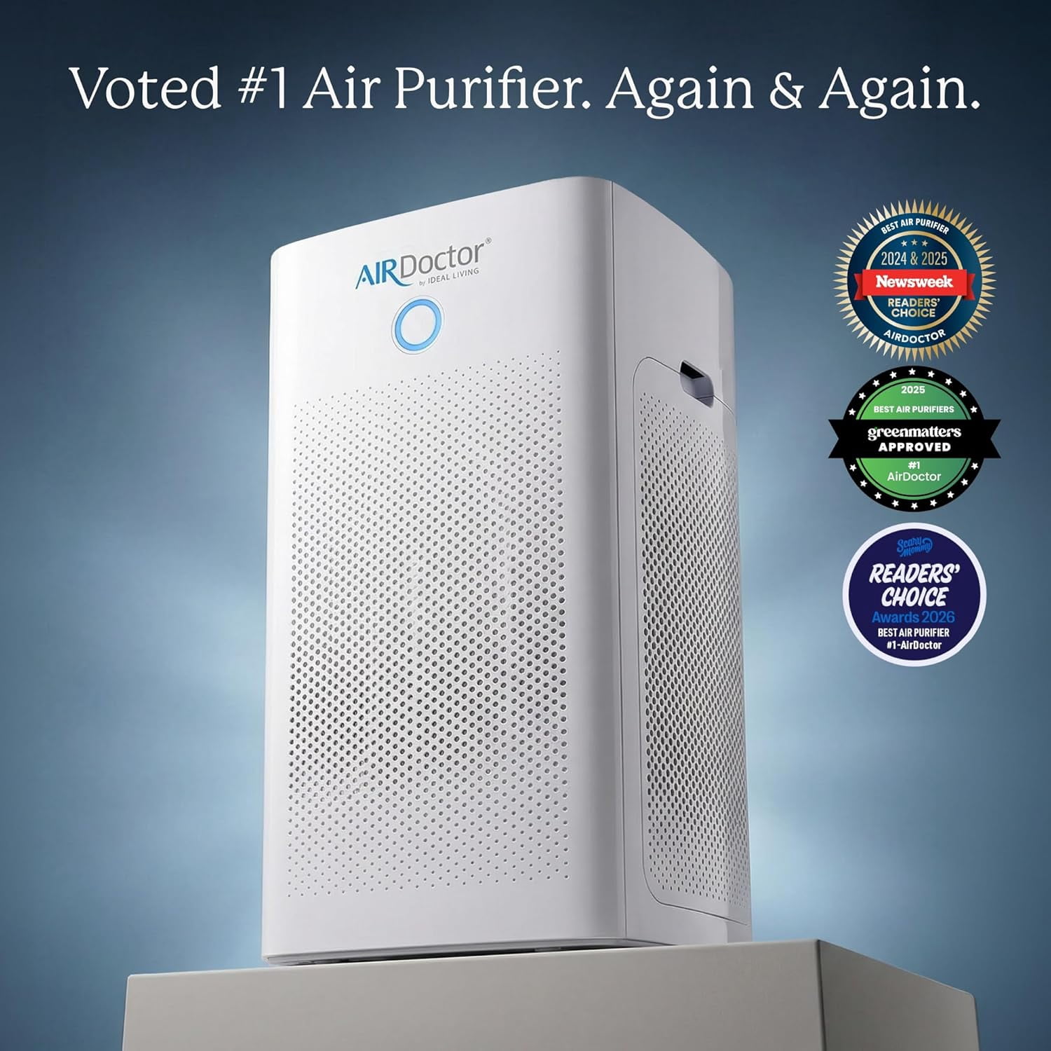 AirDoctor AD5500 HEPA Air Purifier with UltraHEPA and Carbon Filter (White, Extra Large Rooms) nnz6d