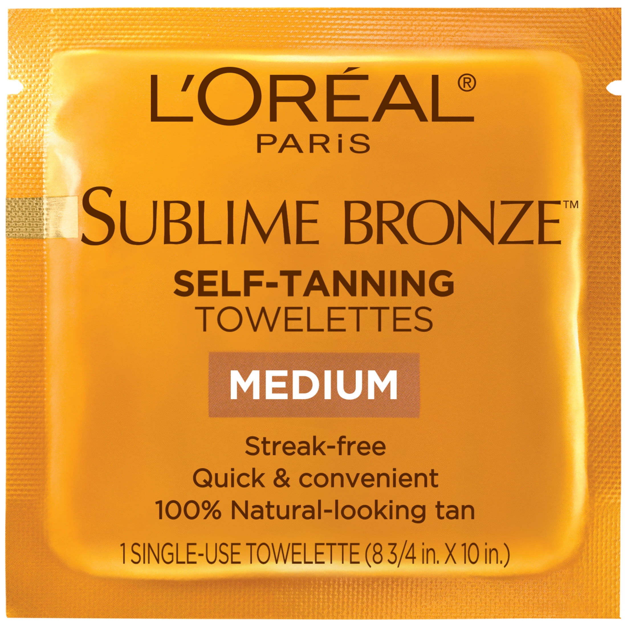 L'Oreal Paris Sublime Bronze Self-Tanning Towelettes, Streak-Free Gradual Sunless Tanner (6 Count) gfh0b