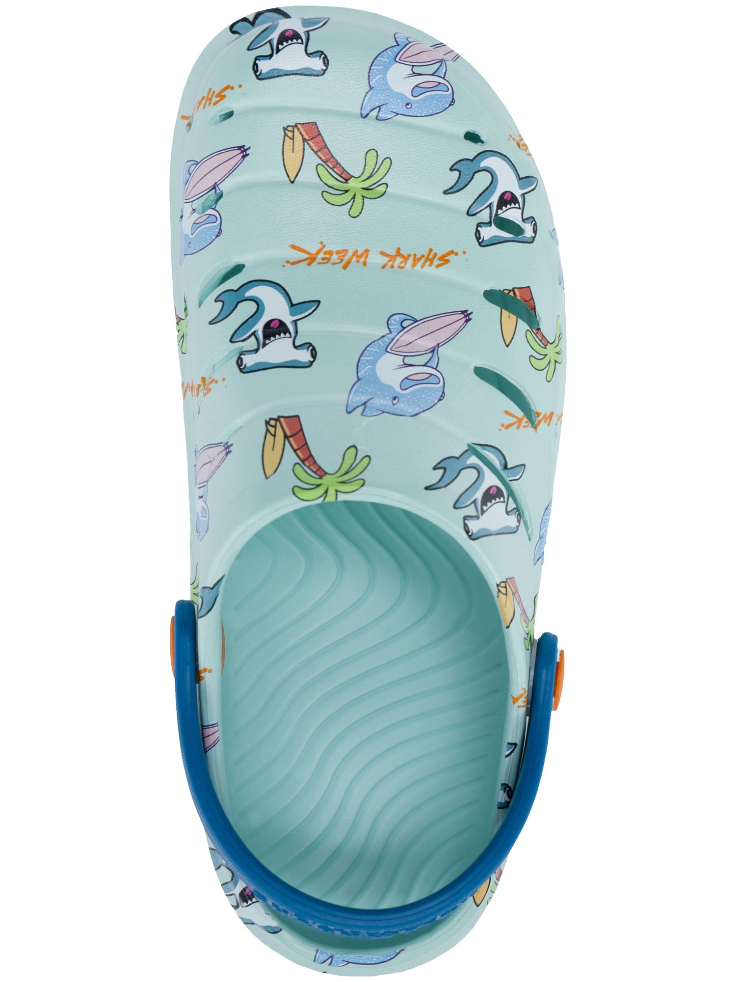 Rugged Shark Boys Shark Week EVA Clogs Lightweight Water Shoes (Blue, 13 Little Kid) 0s049