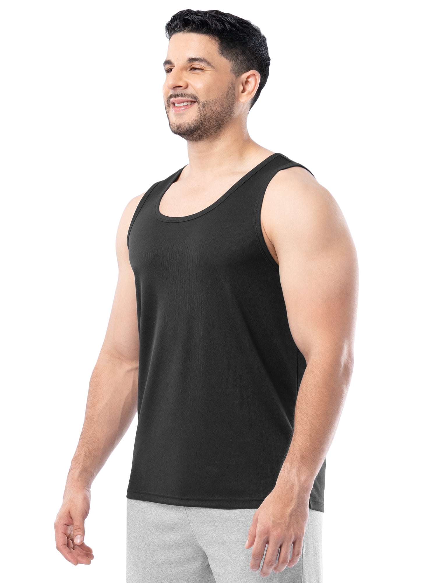 Athletic Works Men's Core Active Tank Top, Moisture-Wicking Sleeveless Workout Shirt (Black, S) y6mv3