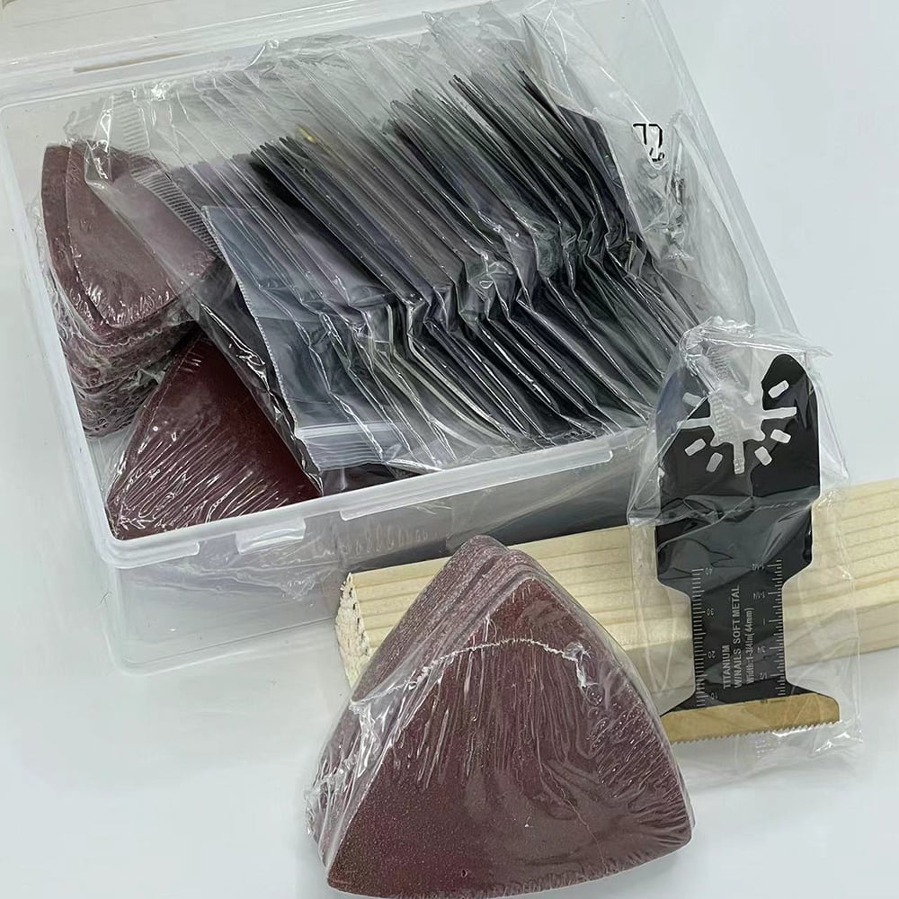 Ruban Spirit 154pcs Oscillating Multi Tool Blade Kit Titanium Bi-Metal Saw Blades for Wood Metal Plastic (154 Piece Set) qsv9l