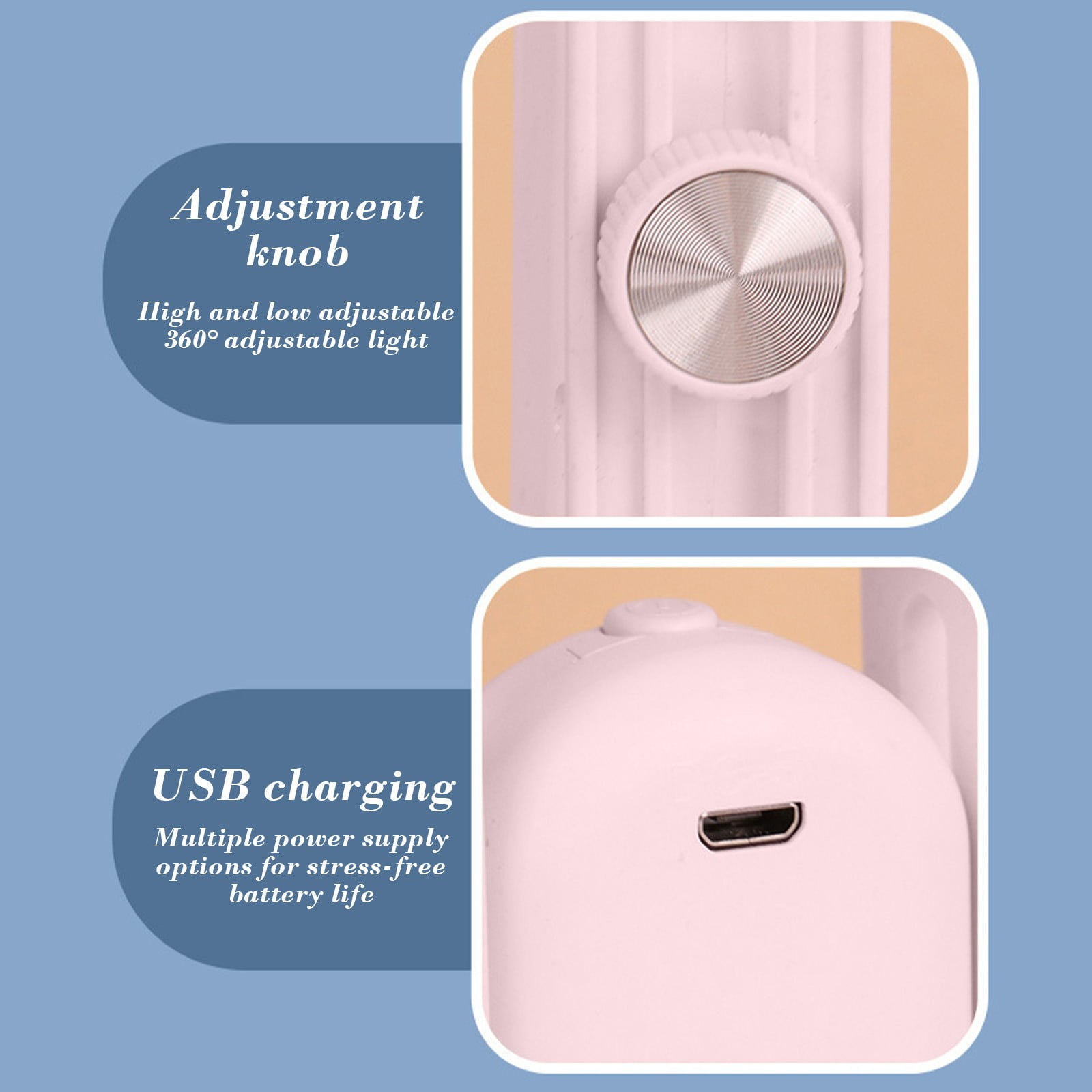 Muecwrye LED Desk Lamp with USB Charging Port, Adjustable Study Light for Home Office (Pink, 15 in) 9l5vt