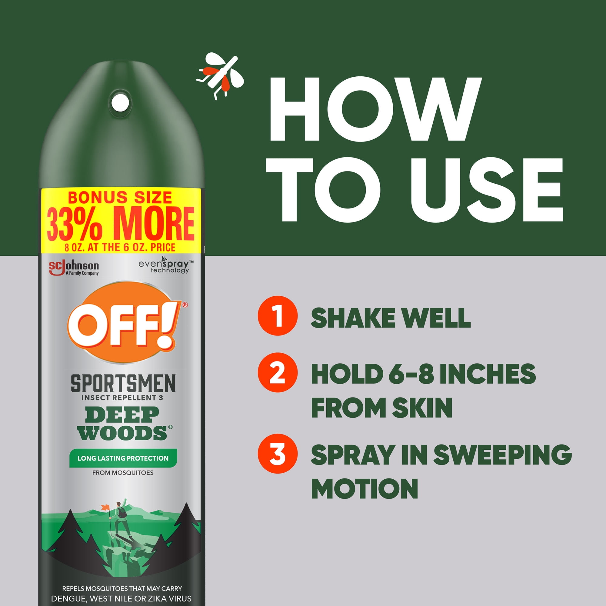 OFF! Deep Woods Sportsmen Insect Repellent, Long-Lasting Mosquito and Tick Protection (2 Pack, 16 oz) 1mg1o