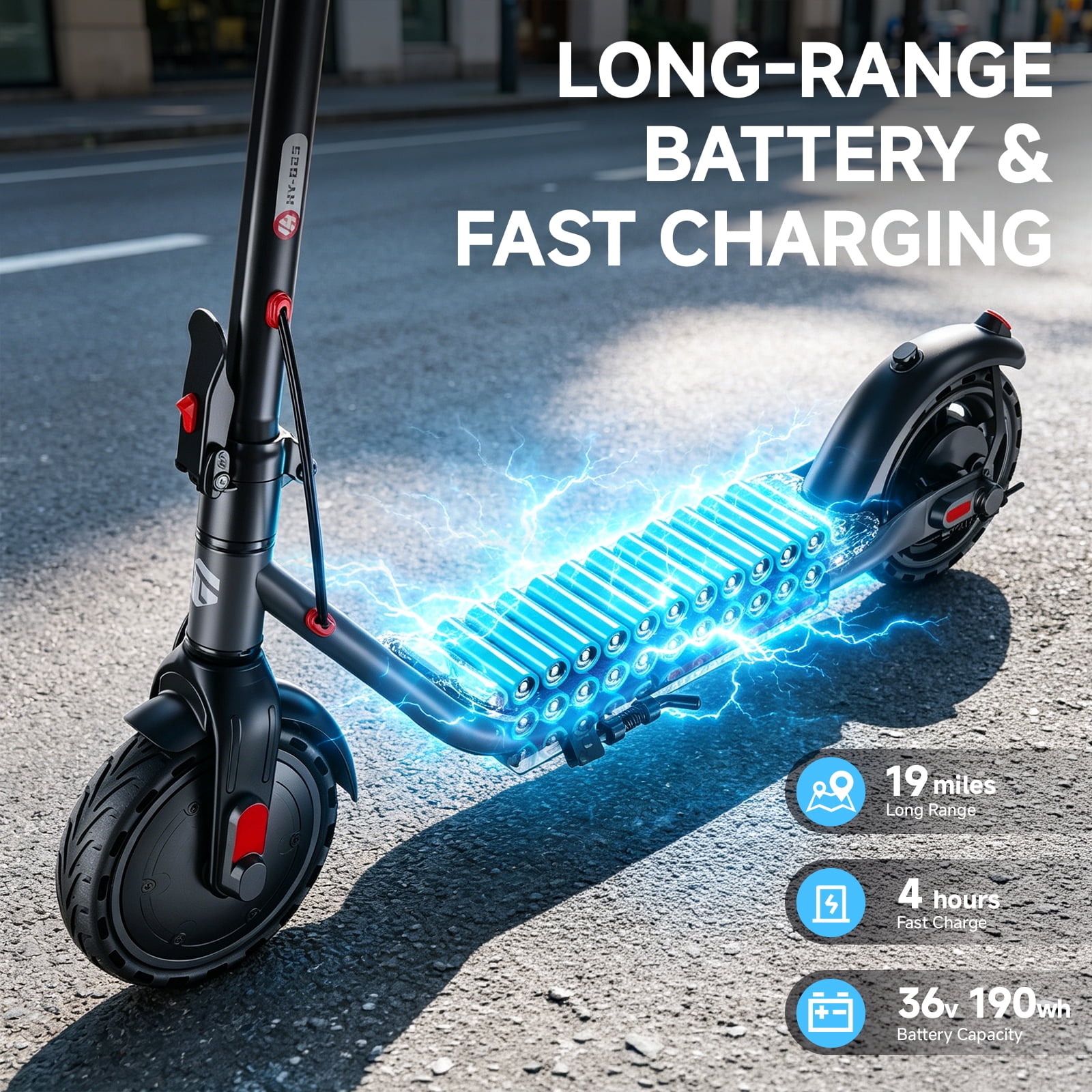 SISIGAD Electric Scooter for Adults, Foldable Commuter Scooter with 500W Motor, 19 MPH Max Speed (Green, 8.5 in) 4tsbn